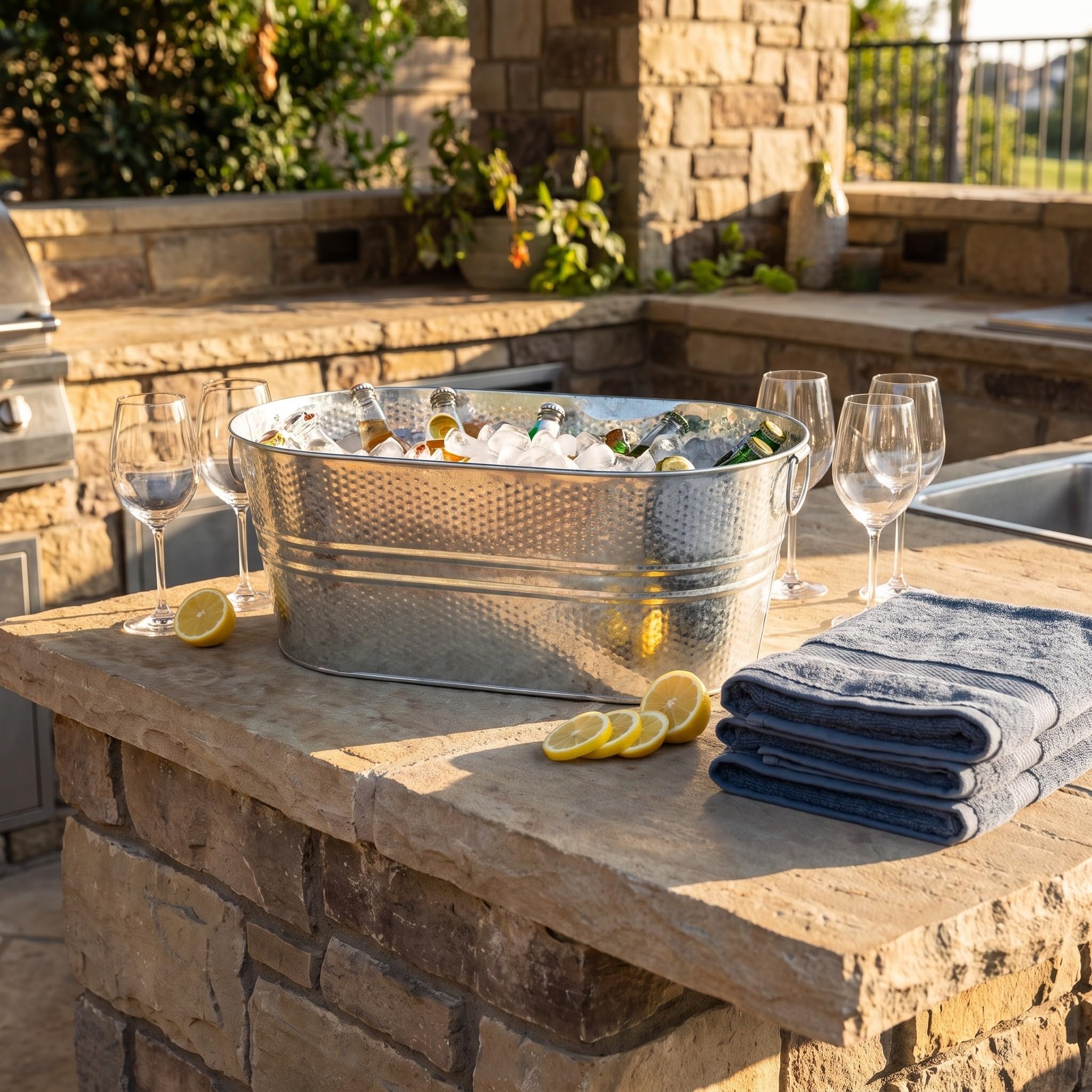 SOLUSTRE 4-galonowe wiaderko na lód na imprezy, przenośny pojemnik na