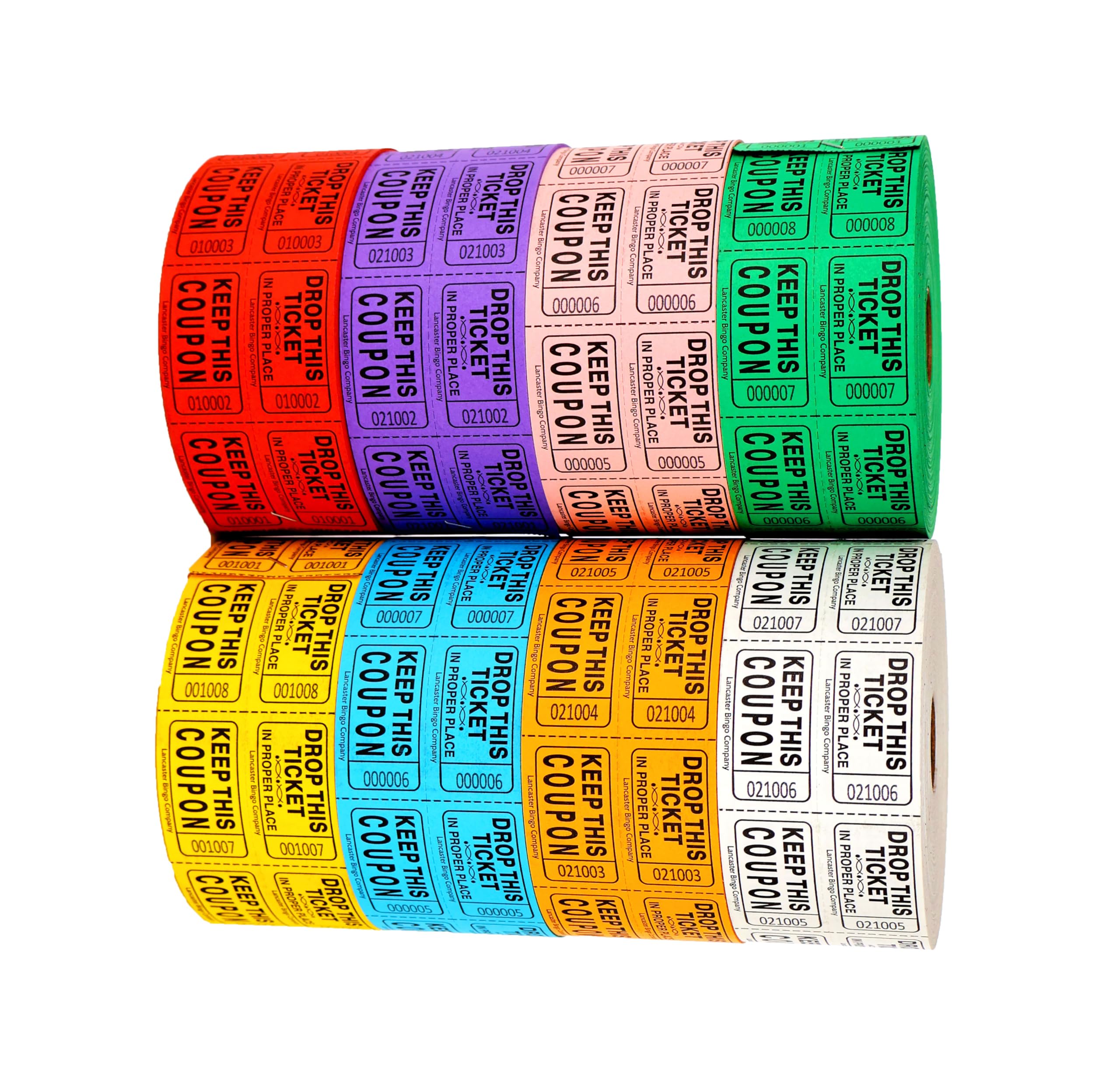 Lotes De Bilhetes Para Leilões Da Lancaster Bingo - 1000 Folhas - Cores Sortidas (Laranja)