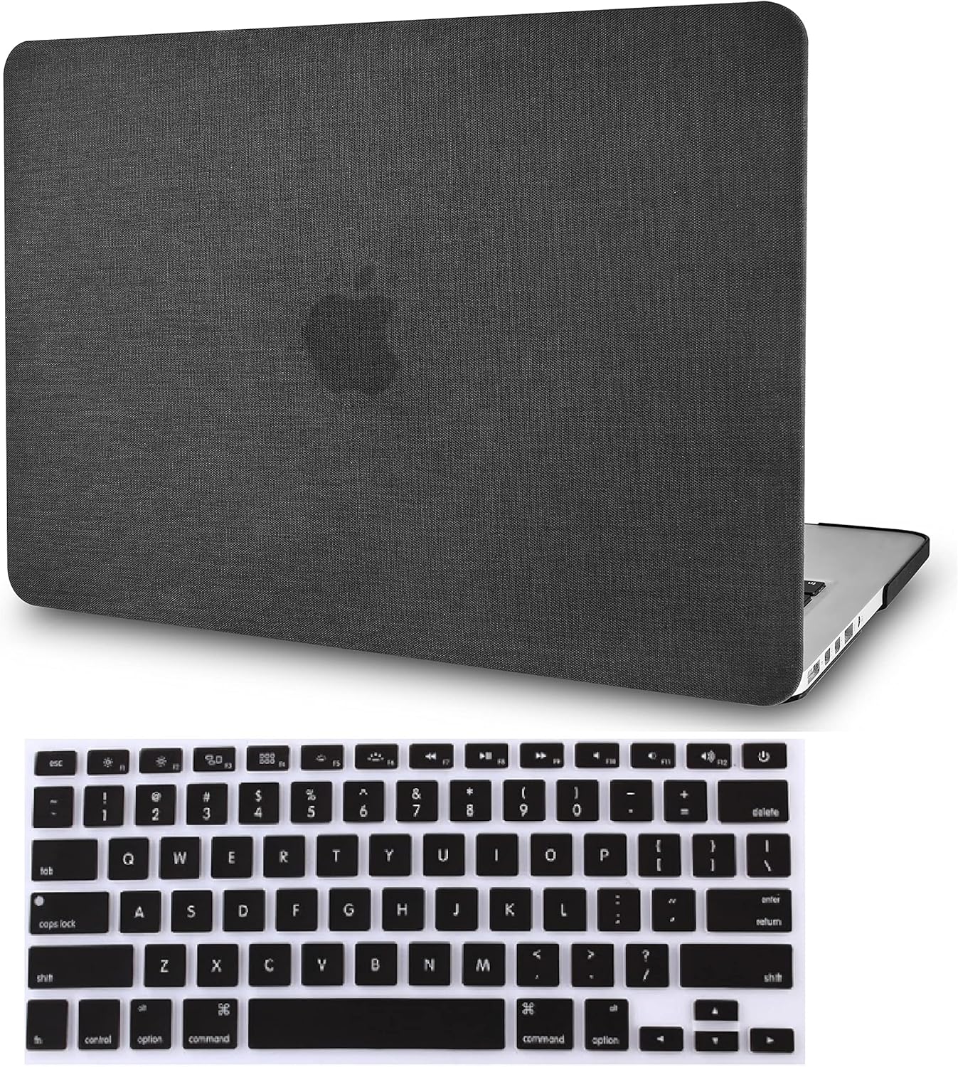 KECC Compatible with MacBook Pro 15 inch Case Cover 2016-2019 Release A1990 A1707 with Touch Bar Plastic Hard Shell + Keyboard Cover (Black Fabric) image