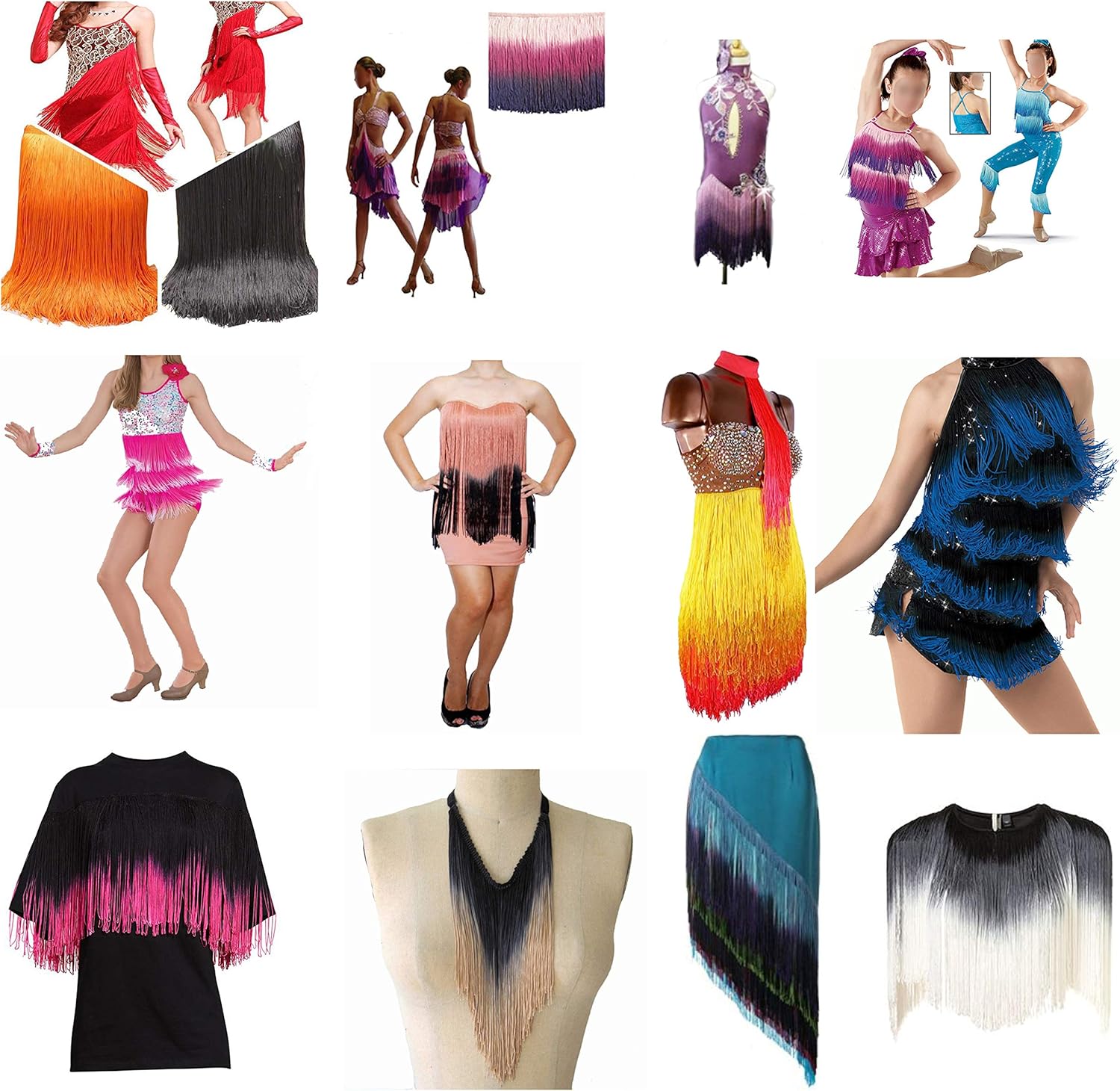 SEW TRENDS 5ヤード 6インチ ロングチェーン フリンジ 糸 タッセル トリム 編みフリンジ クラフト 裁縫 装飾用 ター