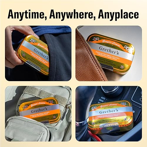 Miniatura 5 de GRETHER'S Remedio de pastillas de jengibre y limón sin azúcar para aliviar la boca seca, calmante para la garganta y una voz saludable, regalo para