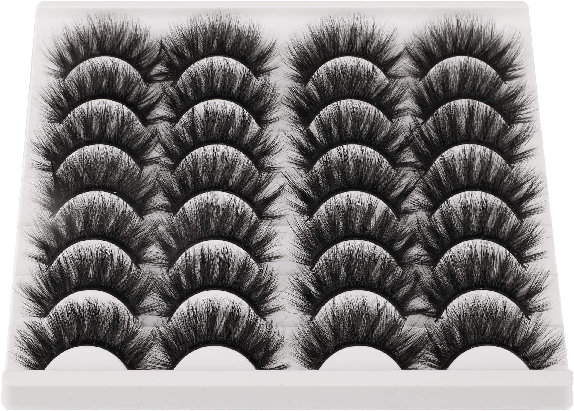 JIMIRE False Eyelashes Mink Fluffy Volume Lashes 3D Wispy Long Fake Eyelashes 14 Pairs Pack