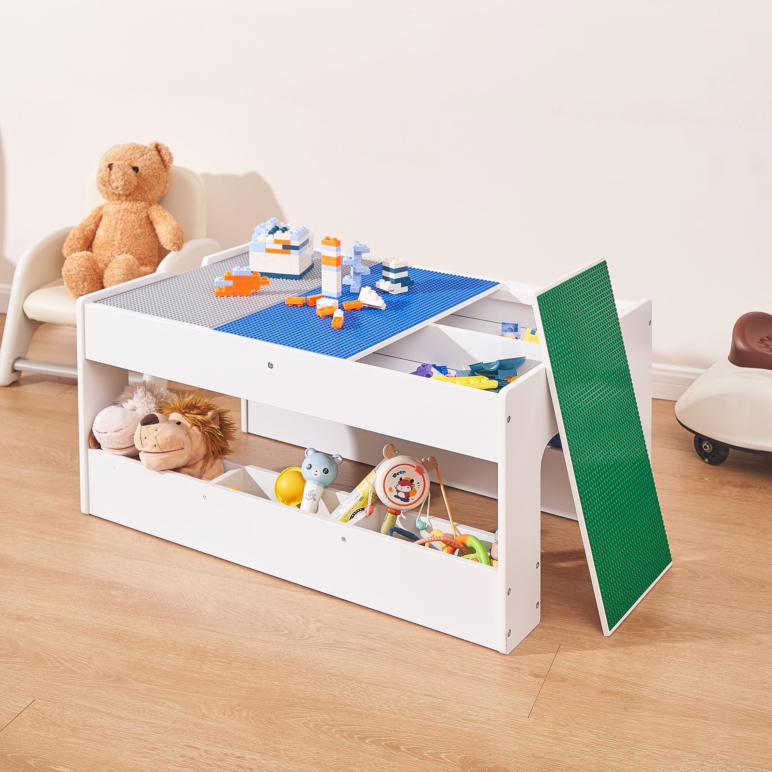 Let's Make Spieltisch Für Kinder - Höhenverstellbarer Kindertisch Mit Stauraum & Zeichenpapier