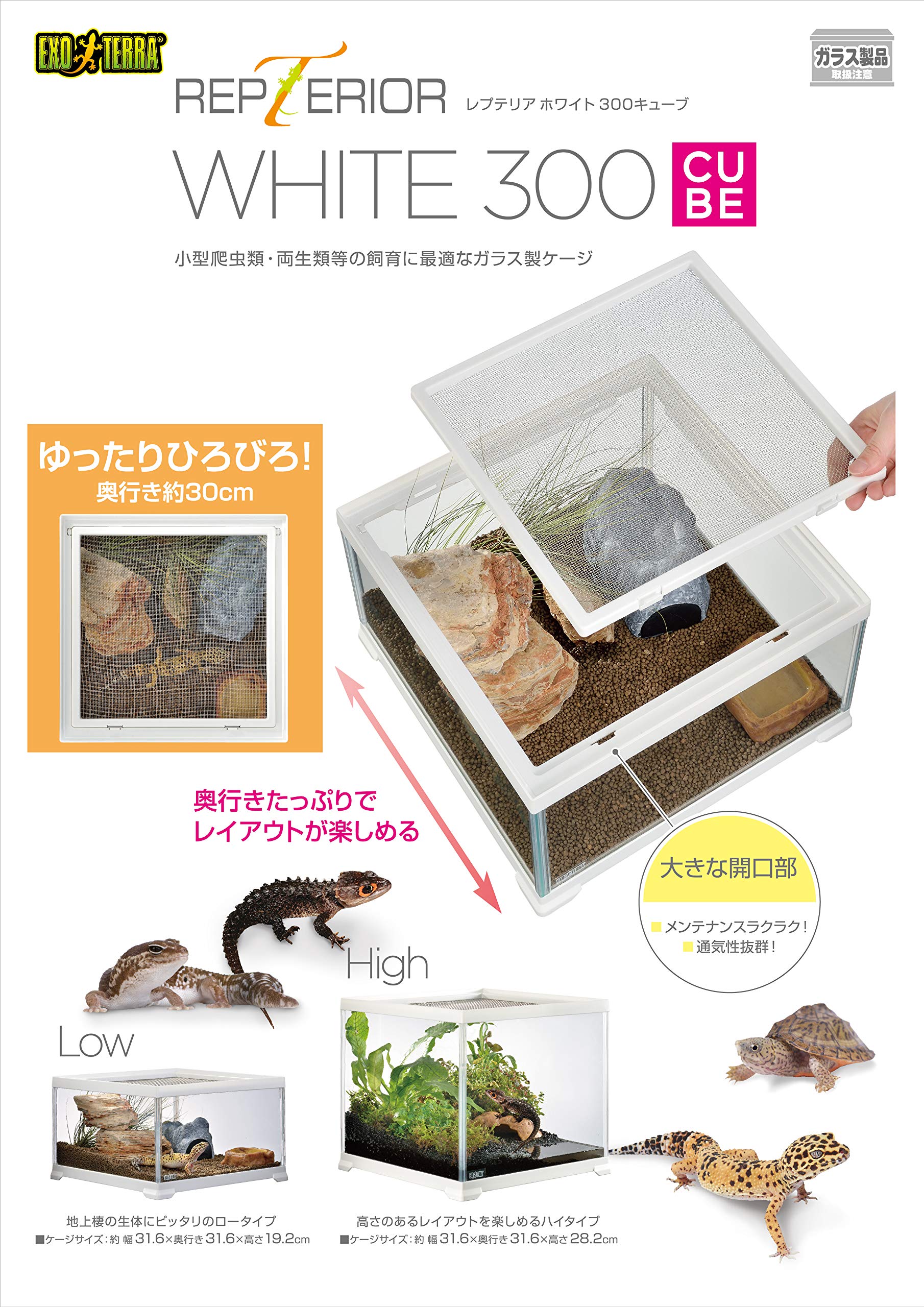 Amazon | GEX EXOTERRA レプテリア レオパ飼育キットM 爬虫類用ガラス 