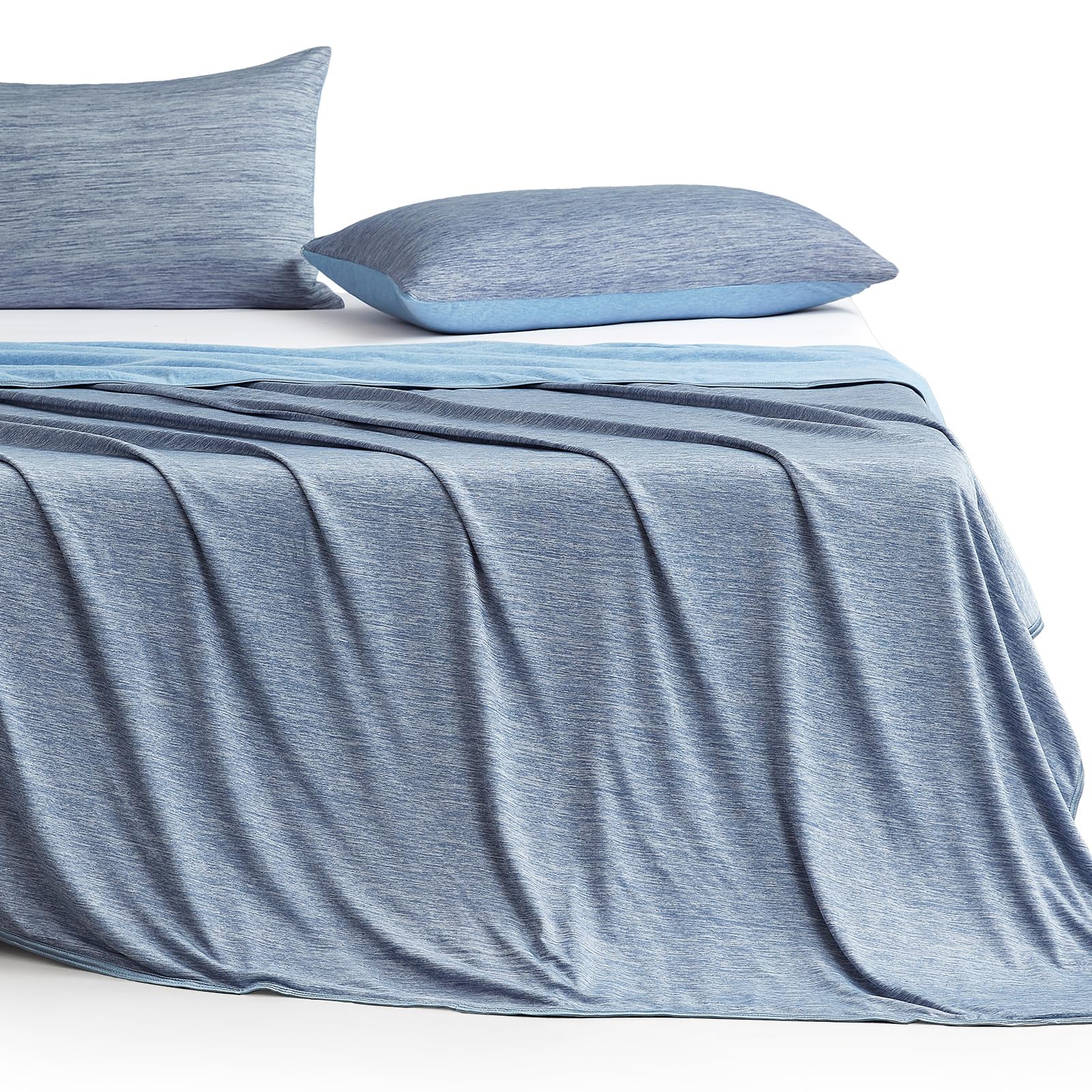 ElegearCooling Blanket for Summer, Q-Max 0.5 Japanese Arc-Chill 3.0 Cool Fiber Throw for Hot Sleepers, Night Sweats, Adult Sofa Travel, Lightweight, Double/King Size Bed, 200x220cm, BlueOEKO-TEX STANDARD 100