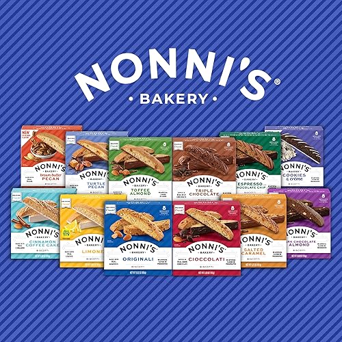 Miniatura 7 de Nonni's Cookies & Crème Biscotti, rica galleta de cacao oscuro con glaseado de vainilla, 8 bocadillos de panadería envueltos individualmente, 6.88