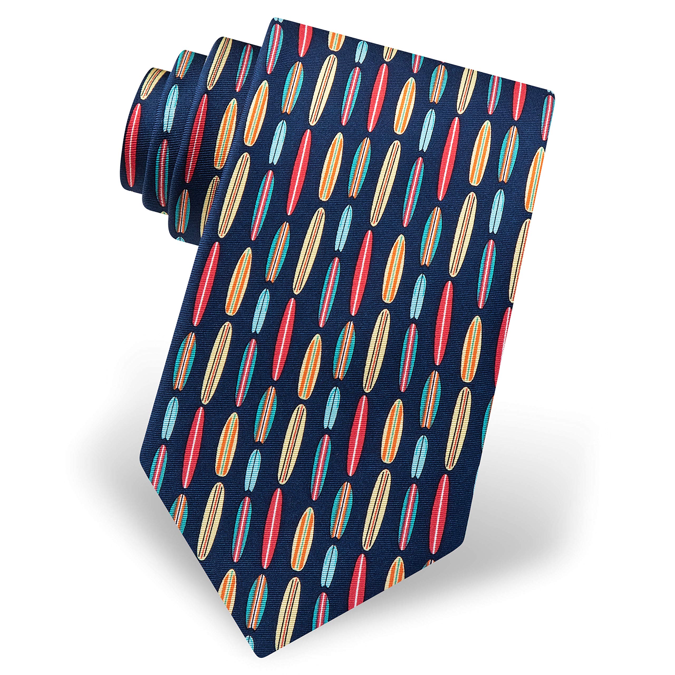 BHHJKK Men's 100% Silk Surf's Up Surfboard Surfing Beach Novelty Tie Necktie