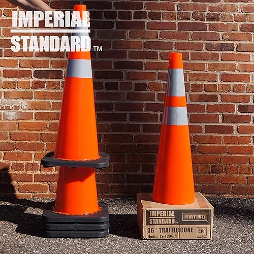 Miniatura 2 de Conos de tráfico - Conos de seguridad - Conos naranjas de 36 pulgadas con 2 collares reflectantes - Conos de construcción - Conos de carretera -