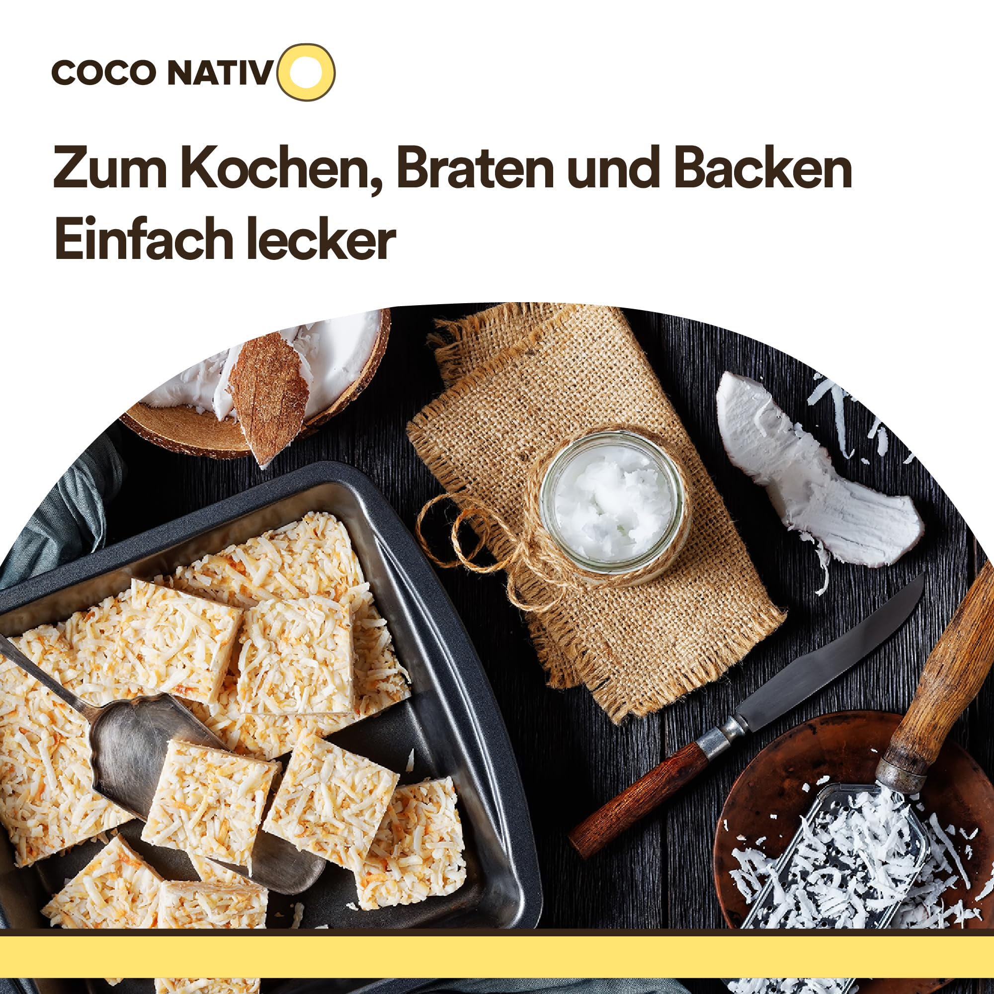 Kokosöl Bio CocoNativo Geschmacksneutral (desodoriert) - Coconut oil 1000mL (1L) - Bio Kokosfett, Kokosnussöl, Premium, Nativ, Kaltgepresst, Rohkostqualität - zum Kochen und Backen, für Haare und Haut