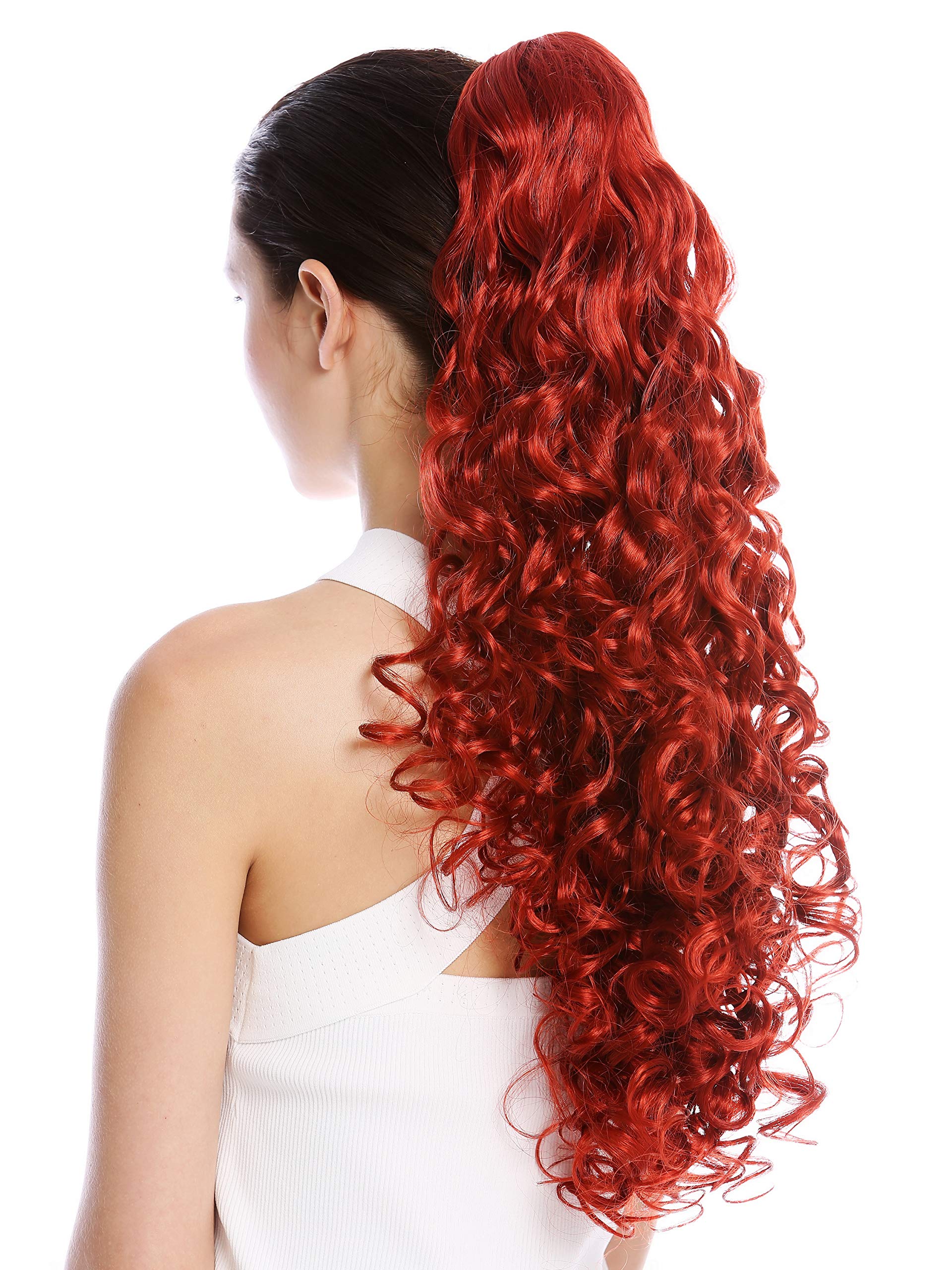 WIG ME UP - MKB-21-V-137 Ponytail Hairpiece Extensions optional Combs & Clamp very long voluminous curled red 23inch