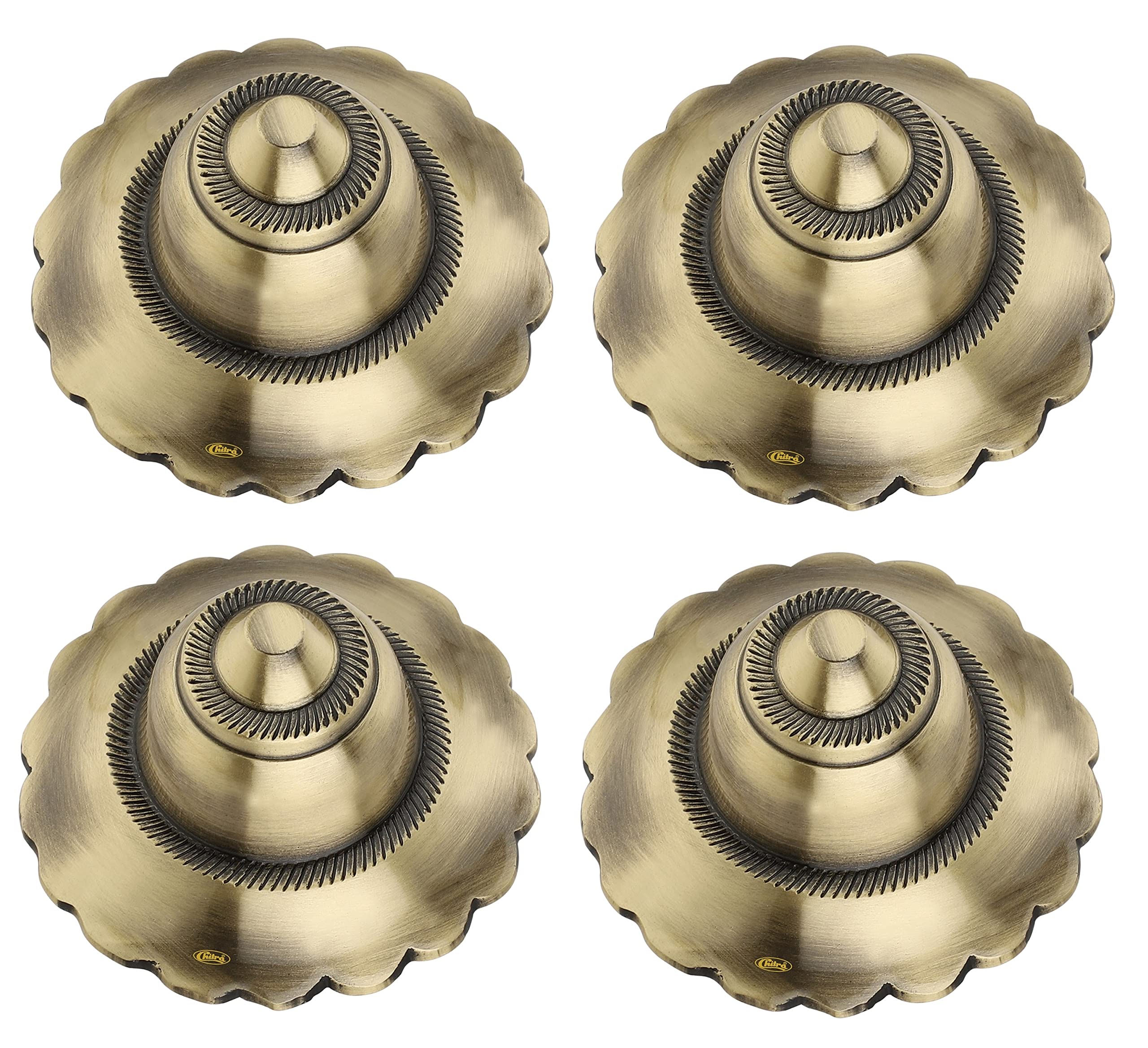 Chitra Brass Decorative Flower Door Dooms for Doors/Pooja Room/Home Decorative Pack of 4 (Antique Brass, 62 MM) (B09GP6PFY3) Amazon Price History, Amazon Price Tracker