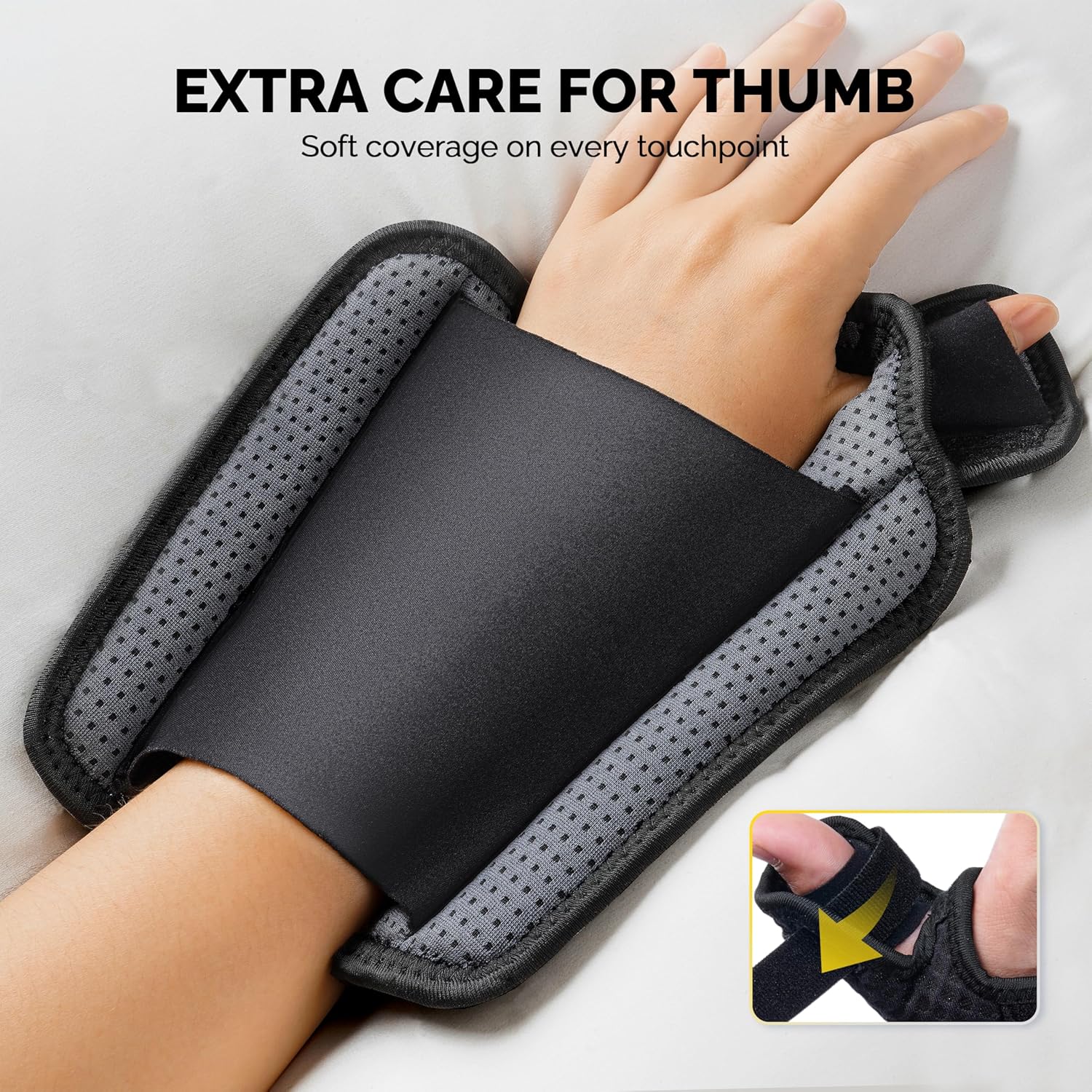 FEATOL Thumb Brace Left Hand - Ergonomic Support for Trigger Thumb, De Quervain's Tenosynovitis, Lightweight Wrist Brace for Carpal Tunnel, Size S/M, 5"-6.5" - Image 5