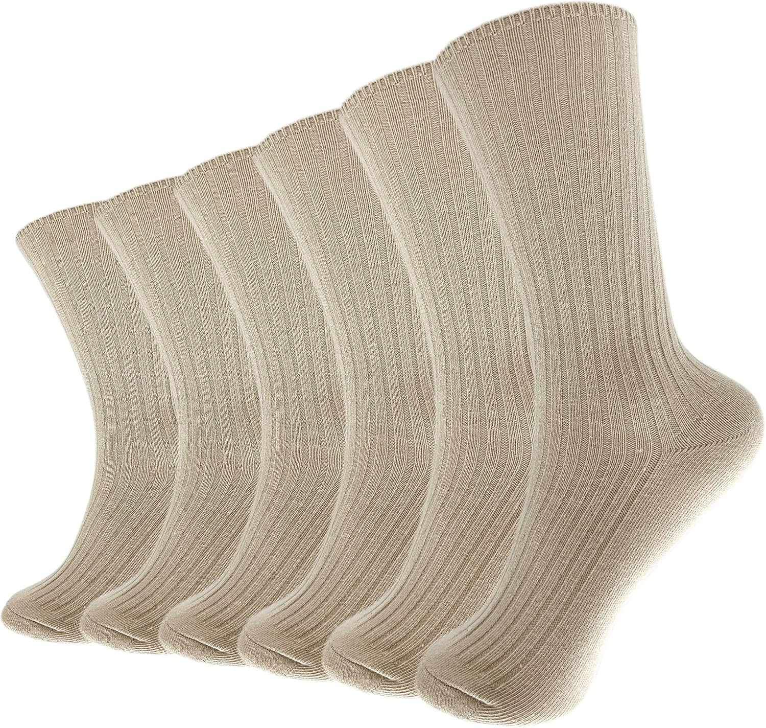 Hycome 6 Pairs Comfortable Casual Cotton Socks for Women, Girls and Students (fit women girls shoe size 5-9)