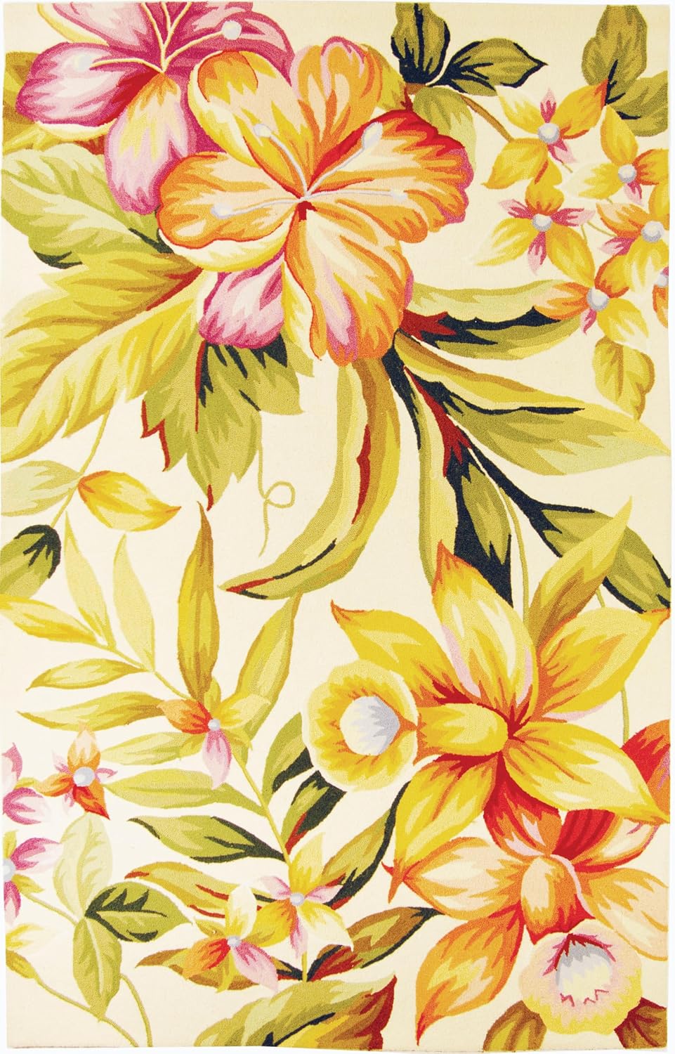 SAFAVIEH Area Rug 8x10 - Chelsea Collection - Large - Ivory, Hand-Hooked Wool, French Country Design, Ideal for Living Room, Bedroom, Office, Dining Space (HK212A)