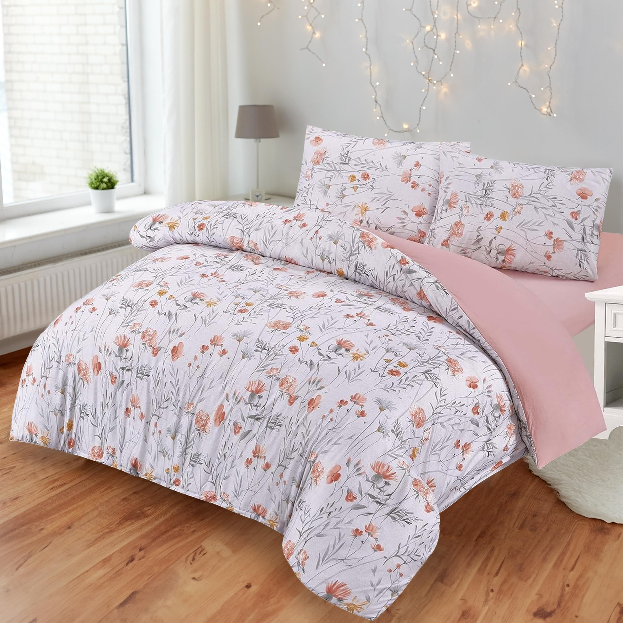 BESCH Funda Nordica de 4 Piezas para Cama 150 de Microfibra Transpirable Ultra Suave - Funda Edredon 220x220cm, Bajera 150x200+25cm y con 2 Funda de Almohada 50x75cm