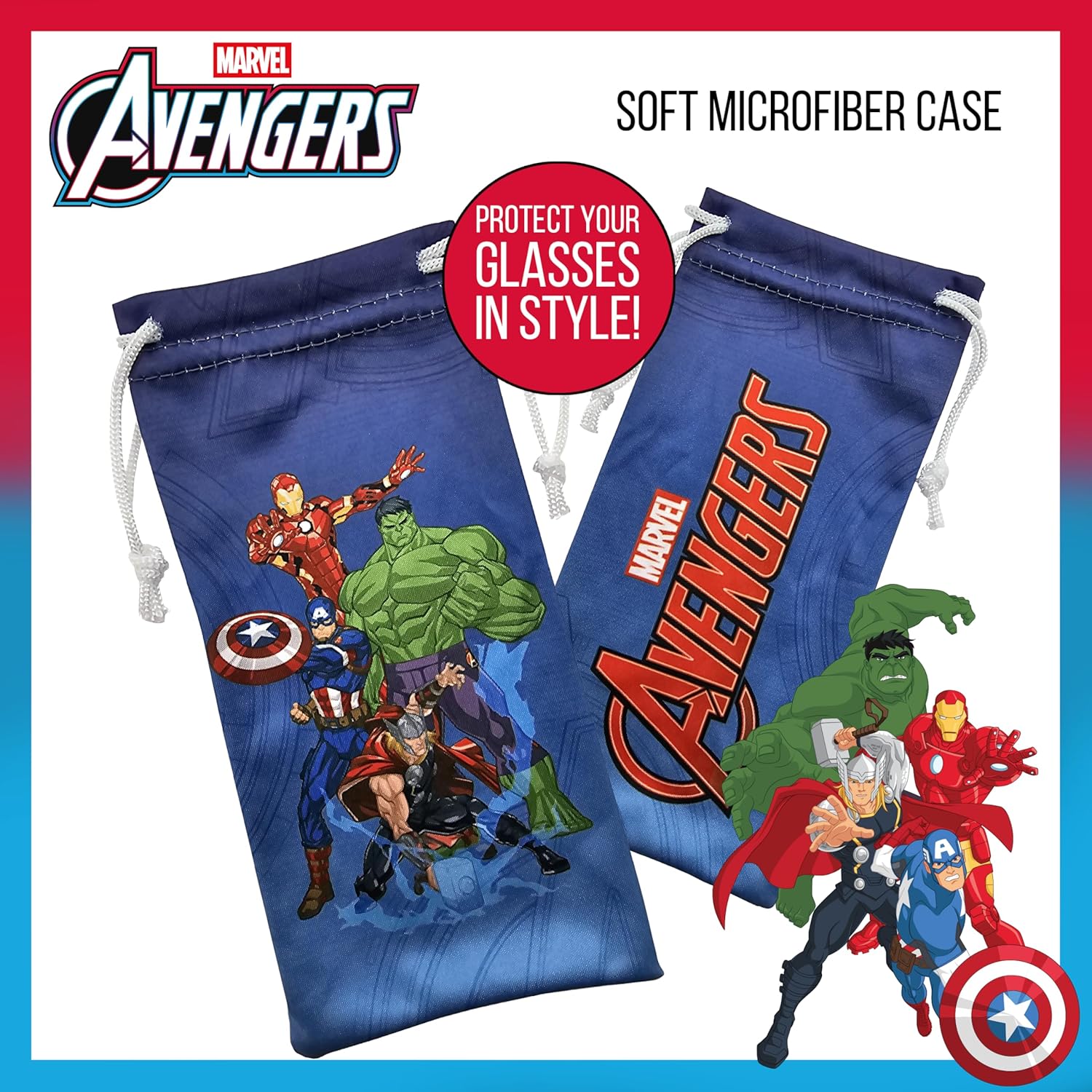 Sun-Staches Marvel Avengers Kids Sunglasses Stylish, Comfortable & Durable UV-Protective Superheroes Glasses With Soft Carrying Case - Officially-Licensed Marvel Gifts - Image 4