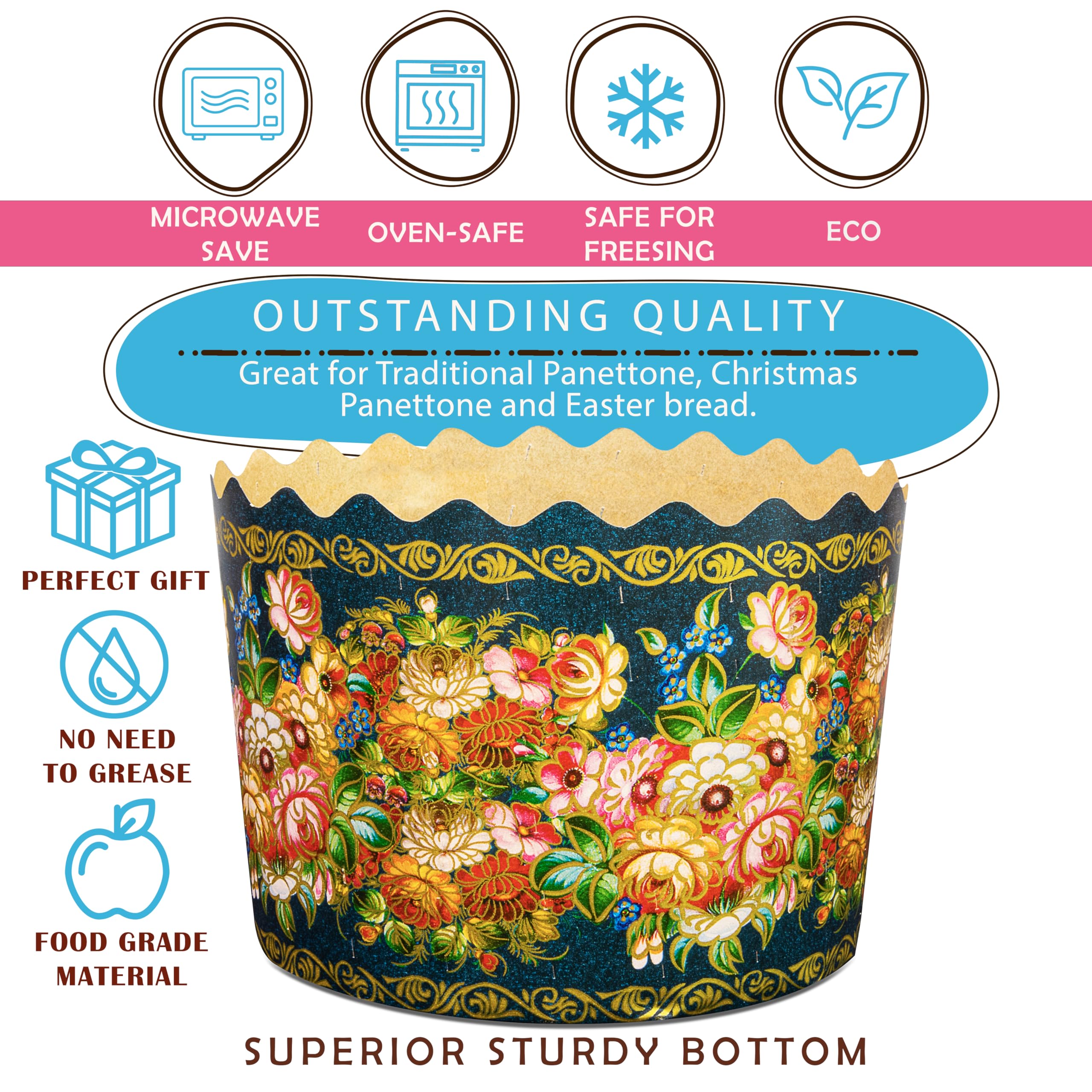 Trudeau Structure White Confetti Silicone Standard Muffin Baking Cup - Set of 12