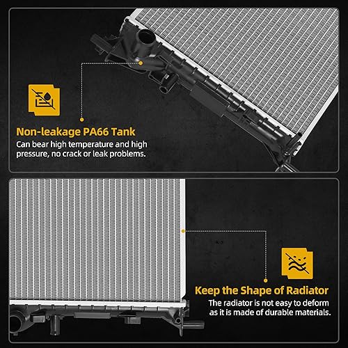 Miniatura 17 de DWVO Radiador compatible con Ford F-150 F-200 F-250 F-250 HD F-350 Bronco 5.0L 5.8L V8 DWRD1083