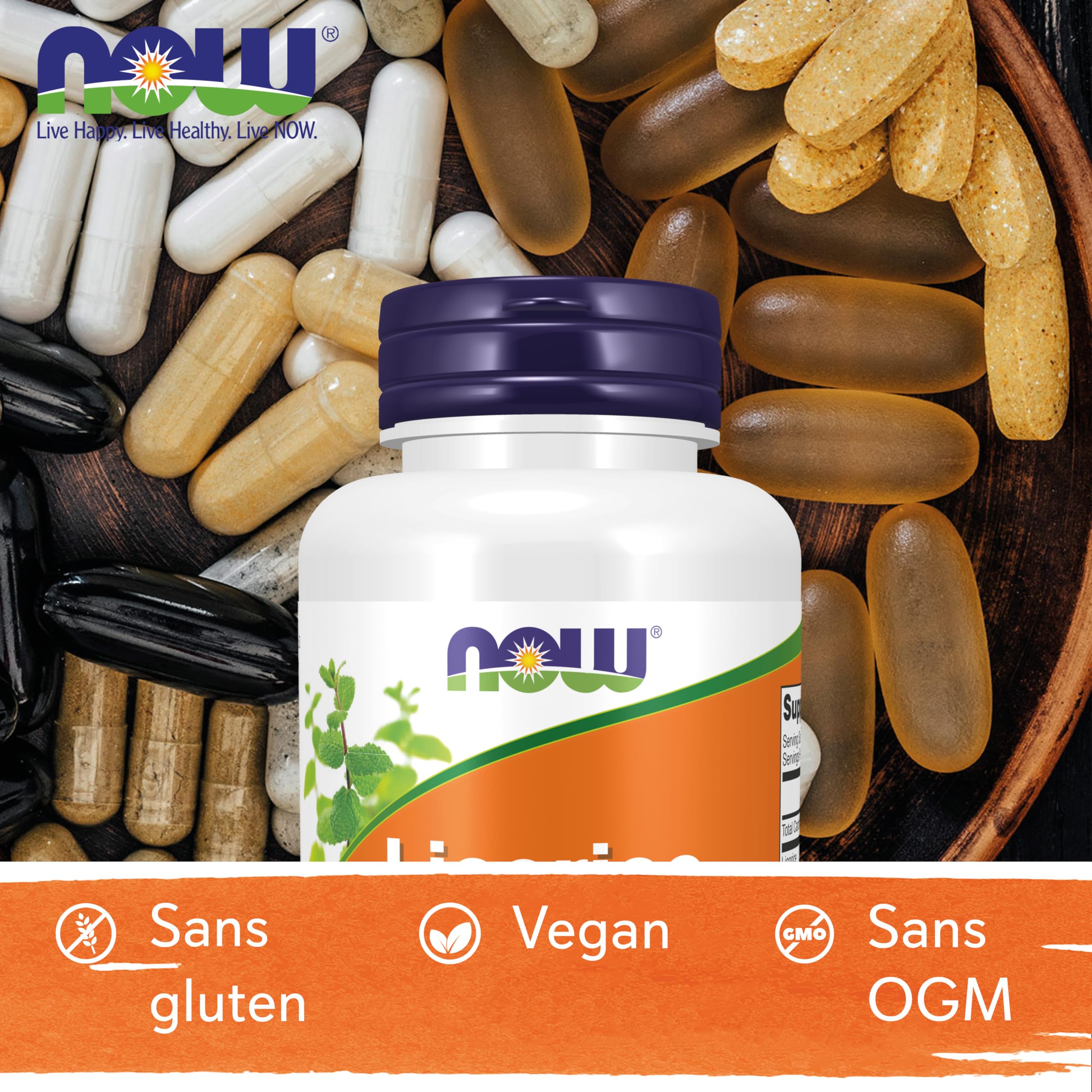 Now Foods, Licorice Root (Racine de Réglisse), 450 mg, 100 Capsules végétaliennes, Testé en Laboratoire, Sans Gluten, Sans Soja, Végétarien