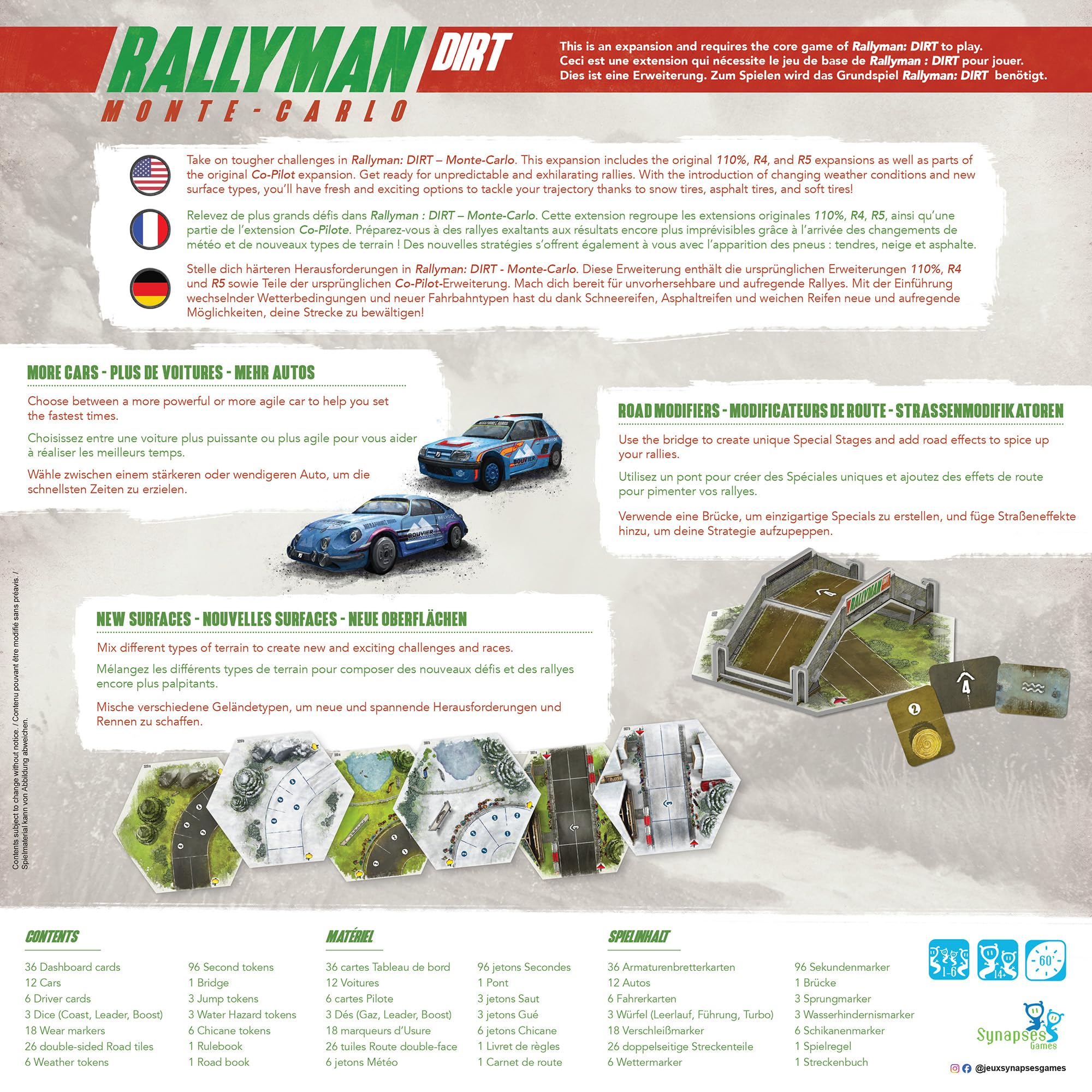 Synapses Games | Rallyman Dirt - Monte Carlo | Board Game | Ages 14+ | 1-6 Players | 60+ Minutes Playing Time - Image 2