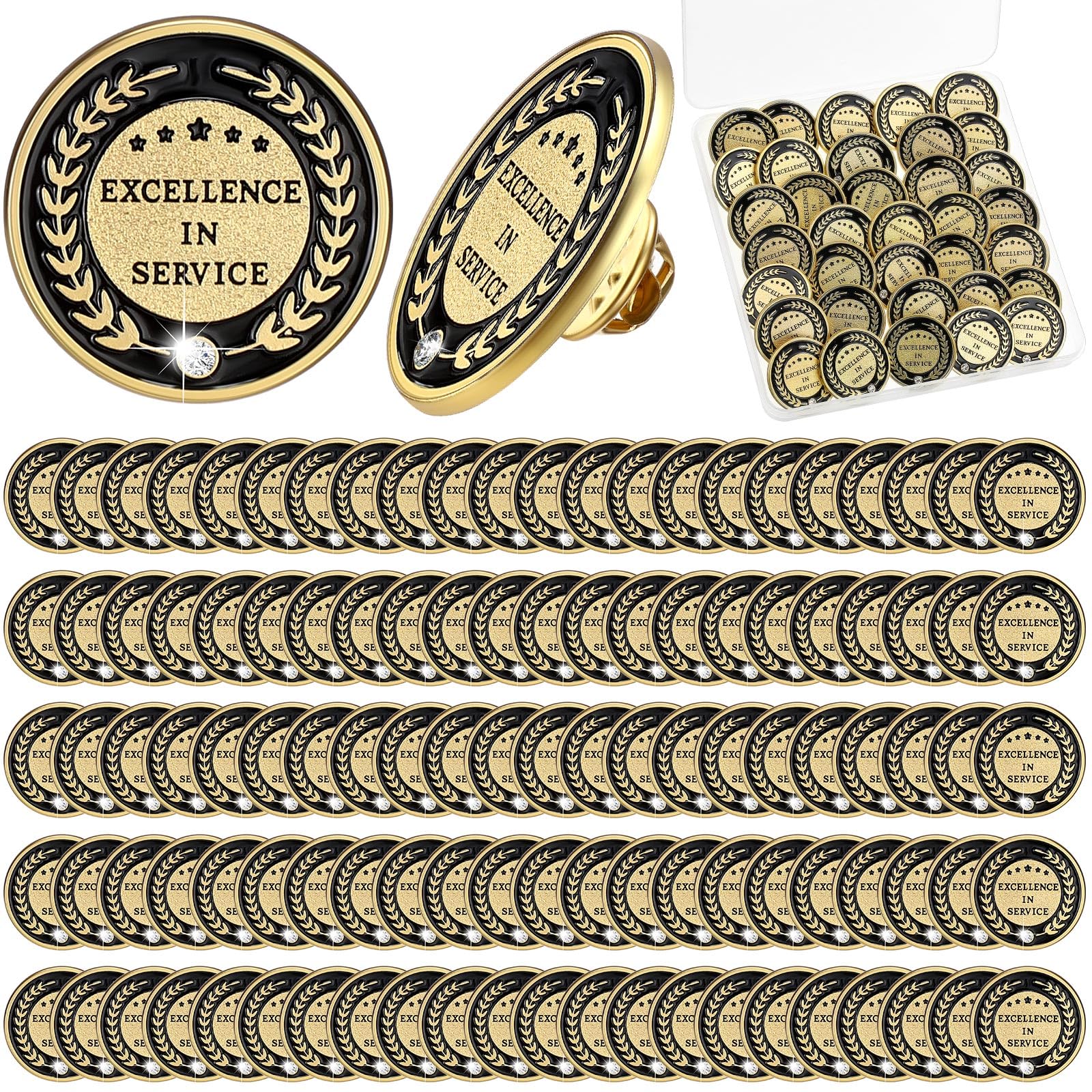 48/100/200 Pcs Employee of The Month Gifts Excellence in Service Pin Appreciation Lapel Pin Award for Team Coworker Staff