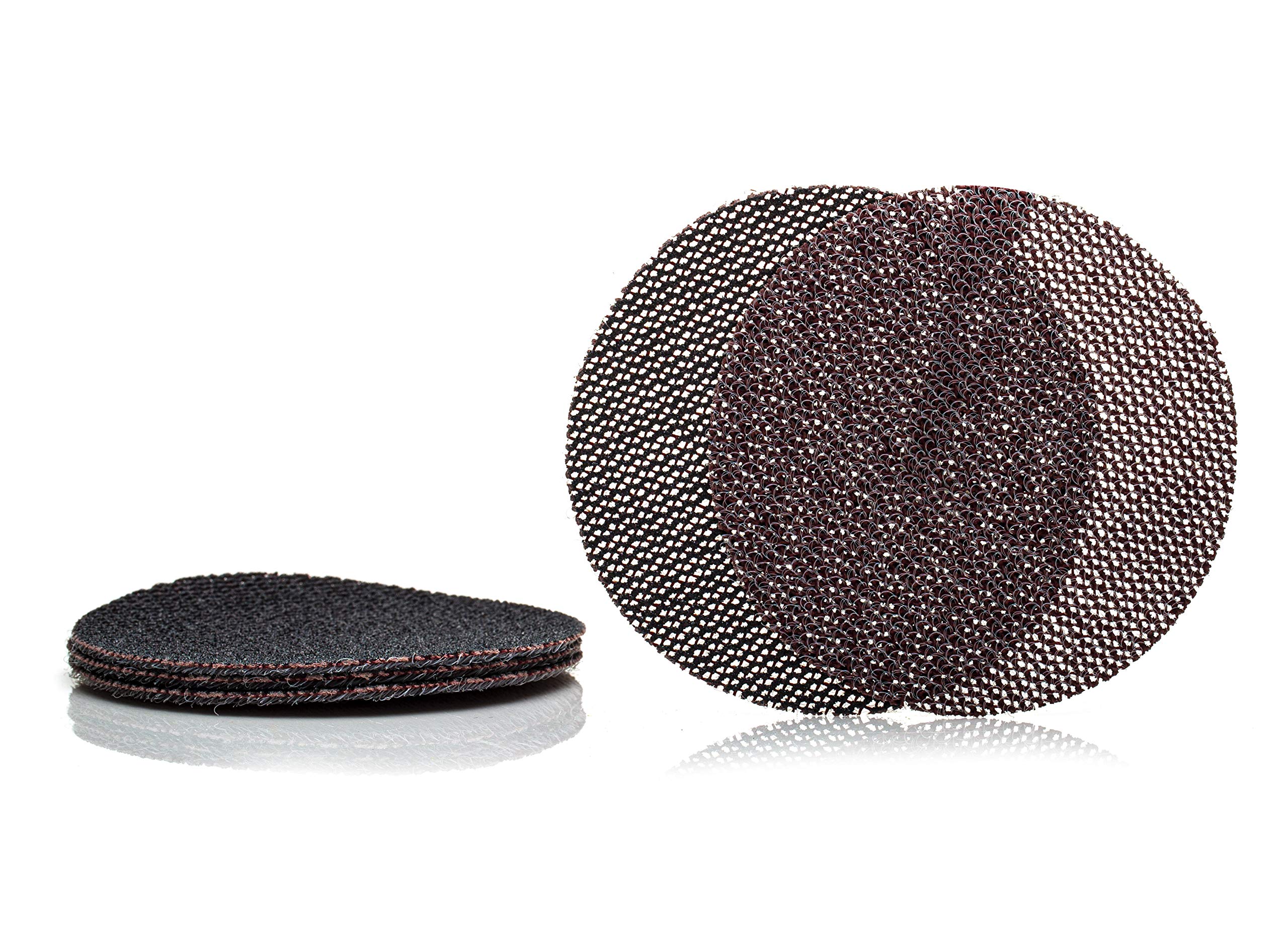 Glass Polish 75mm 80 Grit Pack of 5 Sanding Discs for Rotary Polisher - Net Mesh Silicon Carbide Abrasive P80 - GP14304