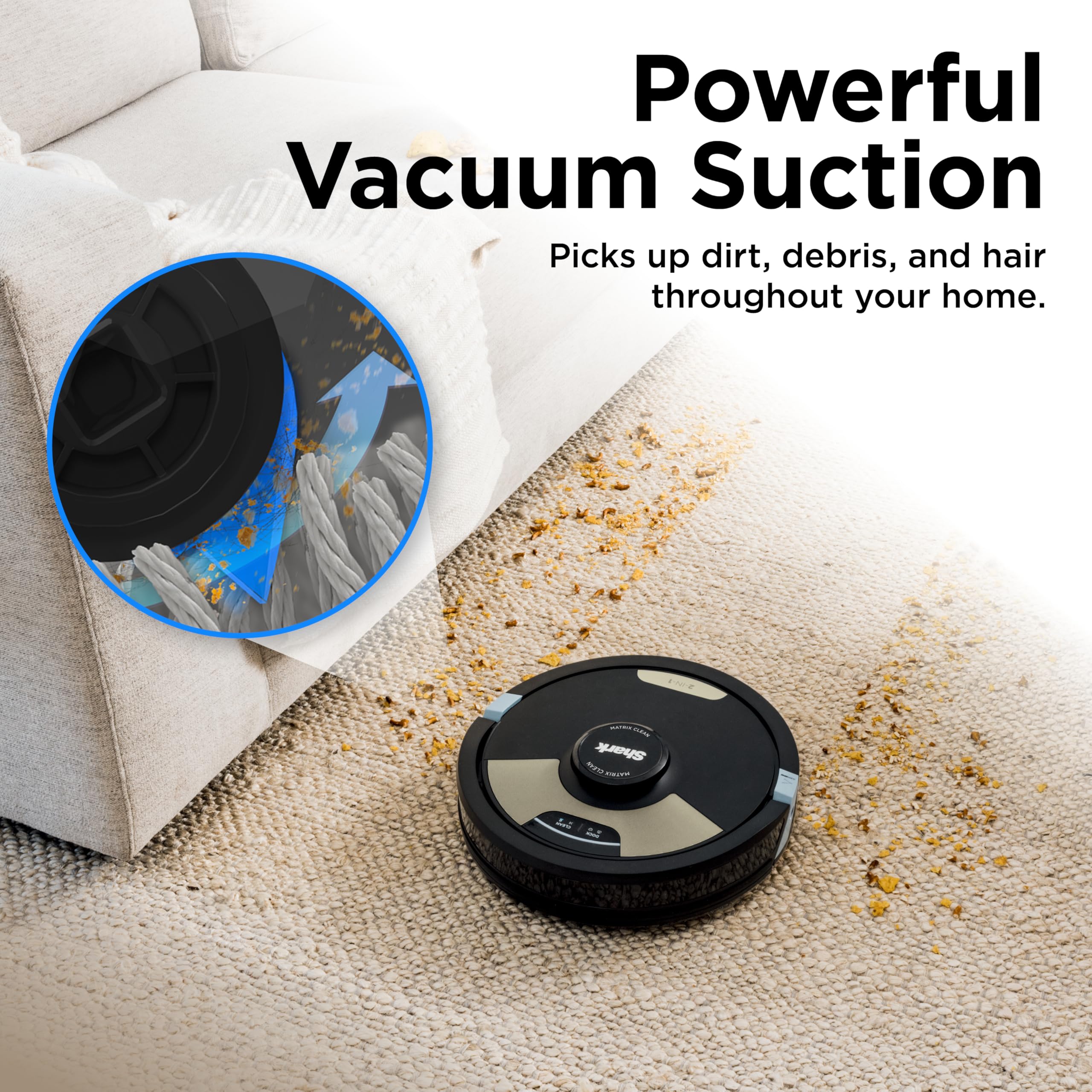 Shark Matrix Plus 2-in-1 Robot Vacuum & Mop, Black/Brass, AV2613WA view 3