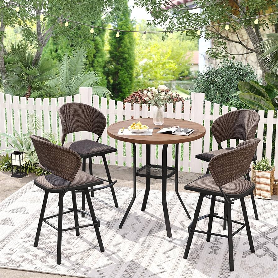small outdoor pub table set