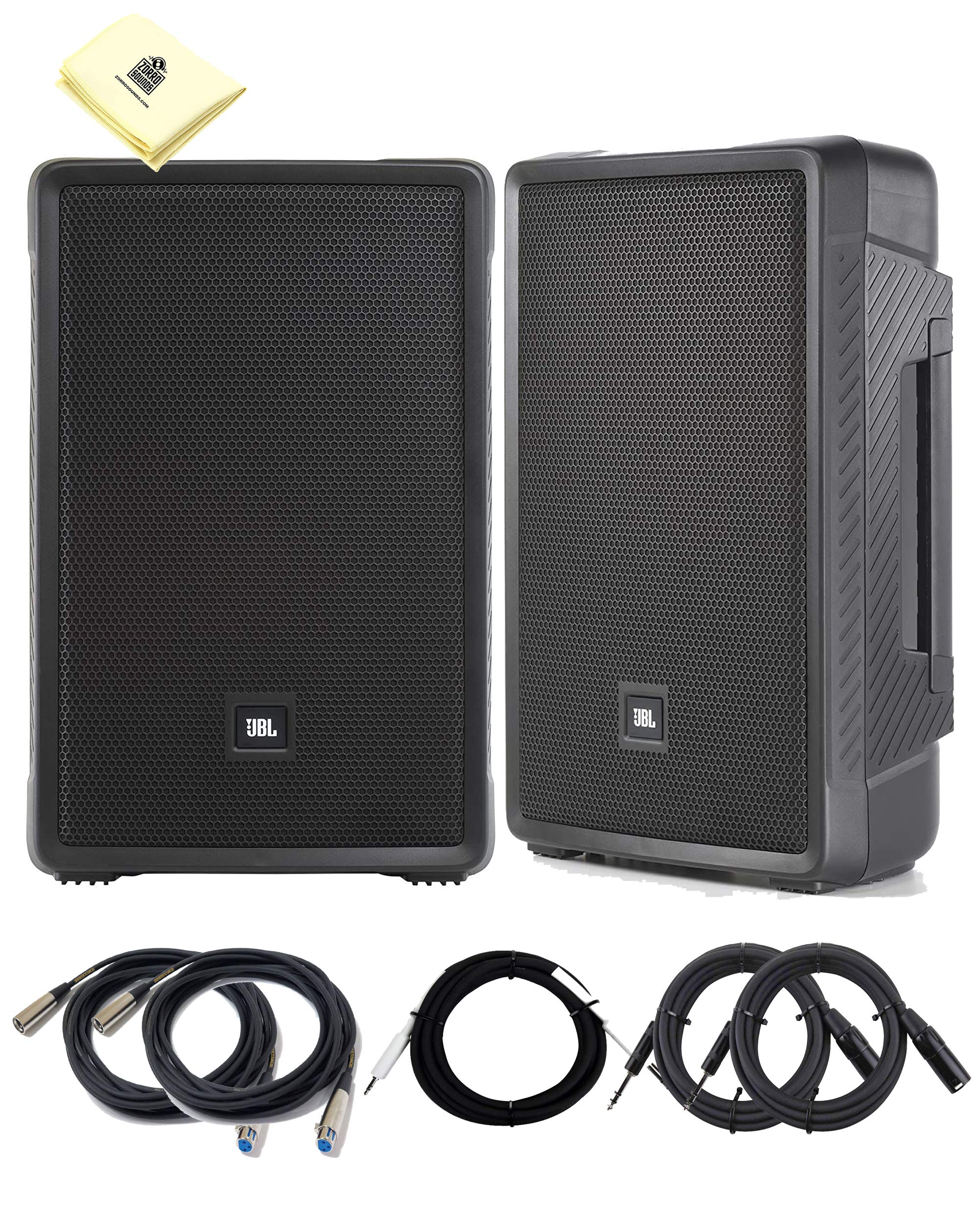 JBL Professional IRX112BT Powered 12-inch Portable PA Loudspeaker (Pair) with Bluetooth BUNDLE with 