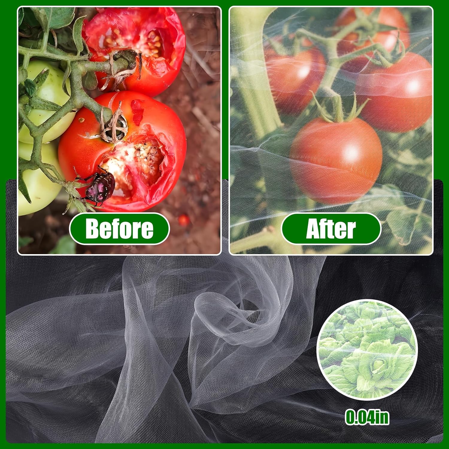 2 Pack Garden Netting, 10 x 33 FT Garden Mesh Netting, Ultra Fine Plant Net Covers, Gardening Raised Bed Barrier Row Cover, Plant Mesh Covers for Fruits Flowers Vegetables Crops