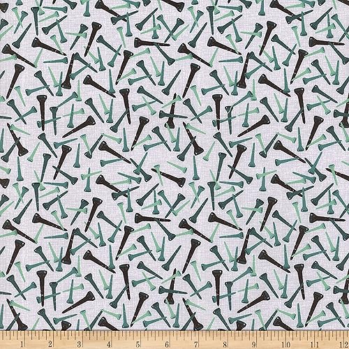 Mook Fabrics Camisetas de golf de algodón Esmeralda, tela de The Yard