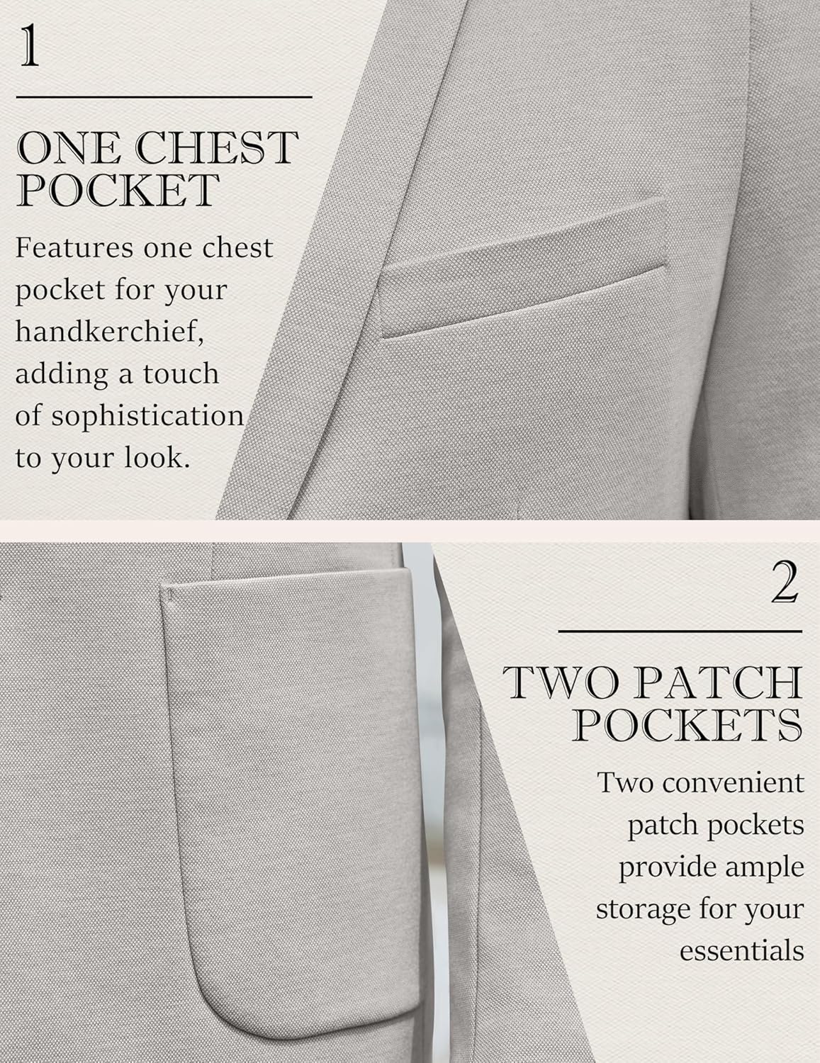 COOFANDY Men's Casual Knit Blazer Slim Fit Lightweight Sport Coat Stretch Two Button Suit Jacket - Image 4