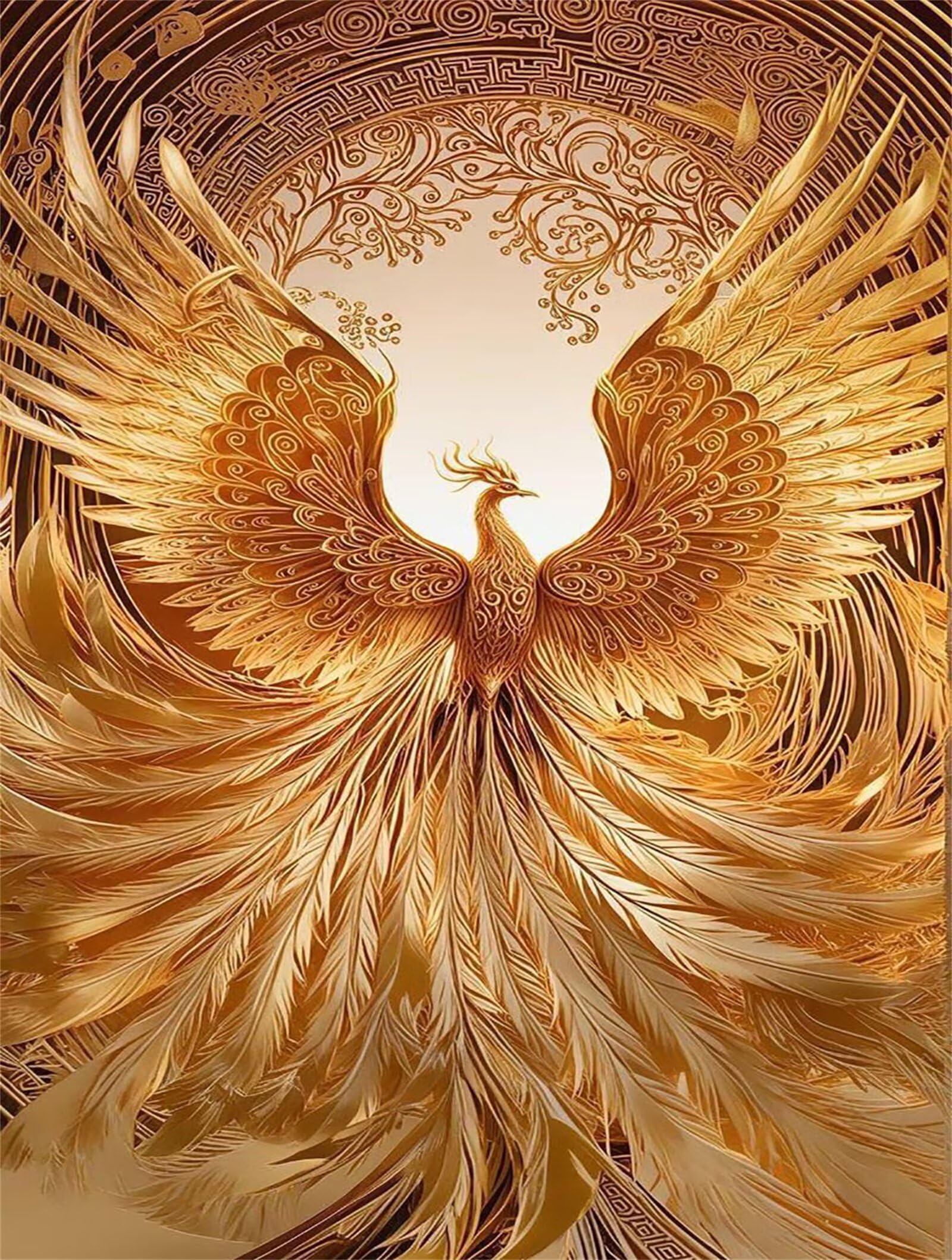 Puzzle 3000 Pezzi per Adulti,Puzzles Artistico,Fenice dorata puzzle Fai da te Intrattenimento Creativo, puzzles Classico Regali per la casa