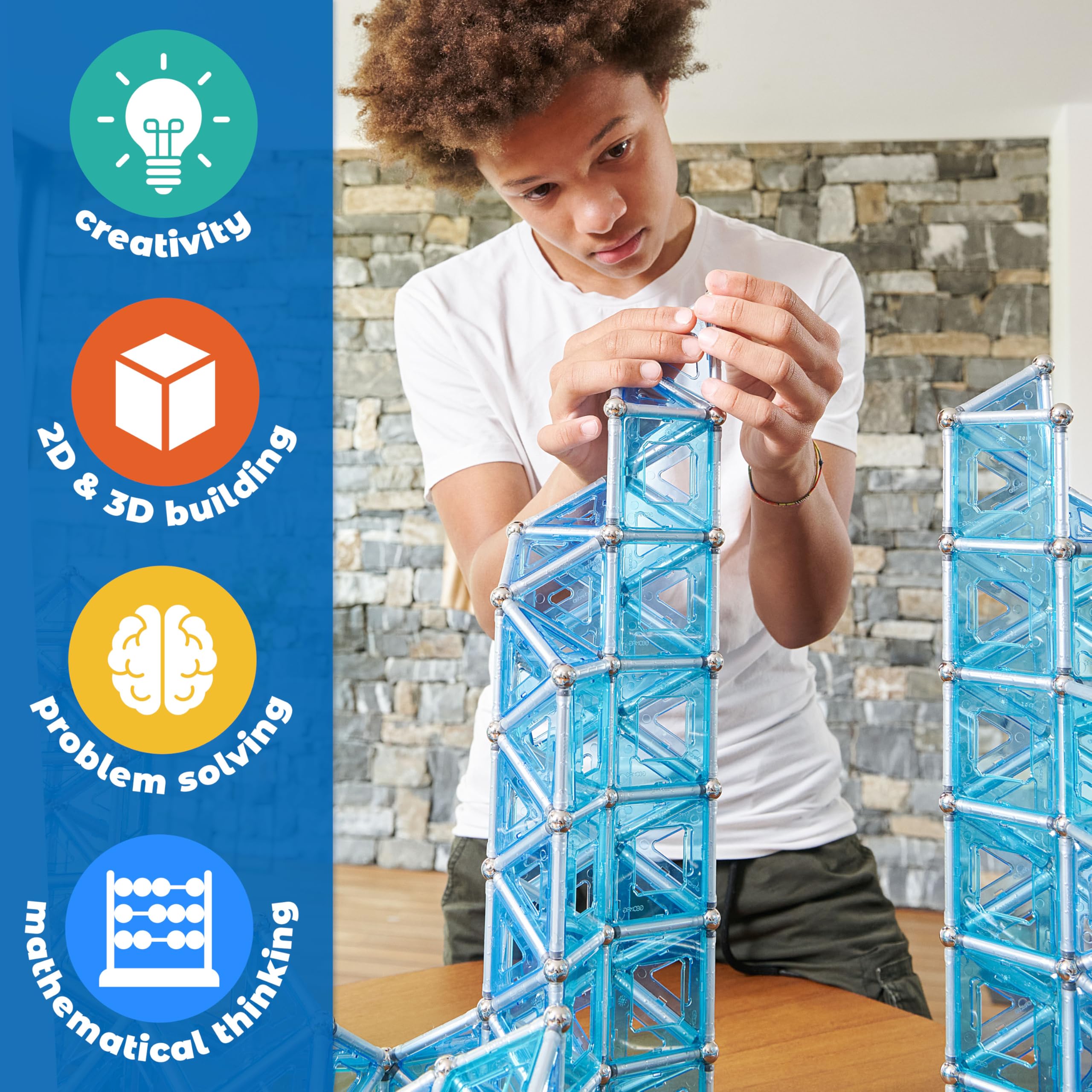 Geomag - Pro-L 110 Pieces - Magnetic Building Set for Children