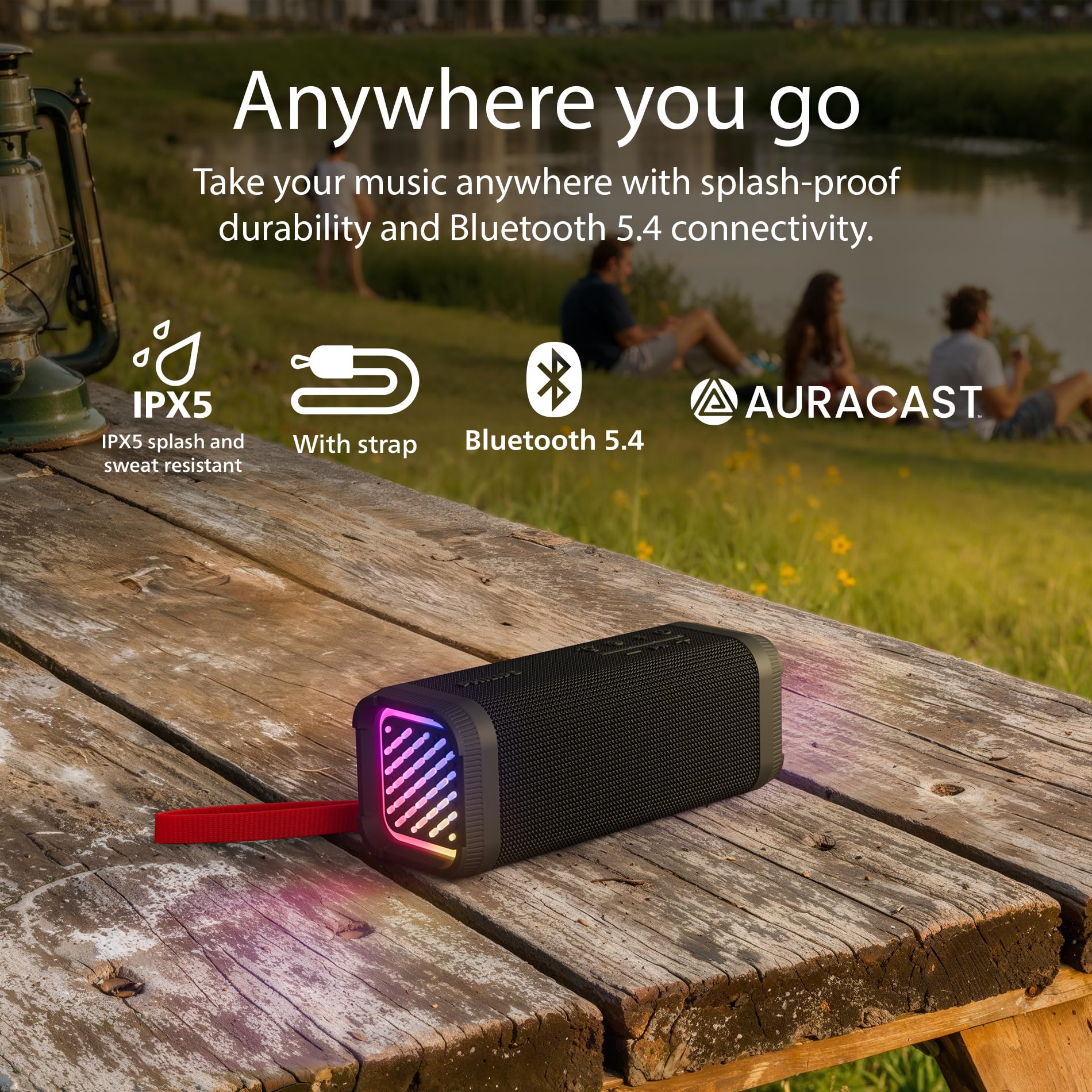 Philips S3505/00 Bluetooth Luidspreker met Microfoon (1,75 Full-range Driver, 10 Uur Afspeeltijd, Passieve Radiatoren, 20 m Draadloos Bereik) Grijs - 2020/2021 Model