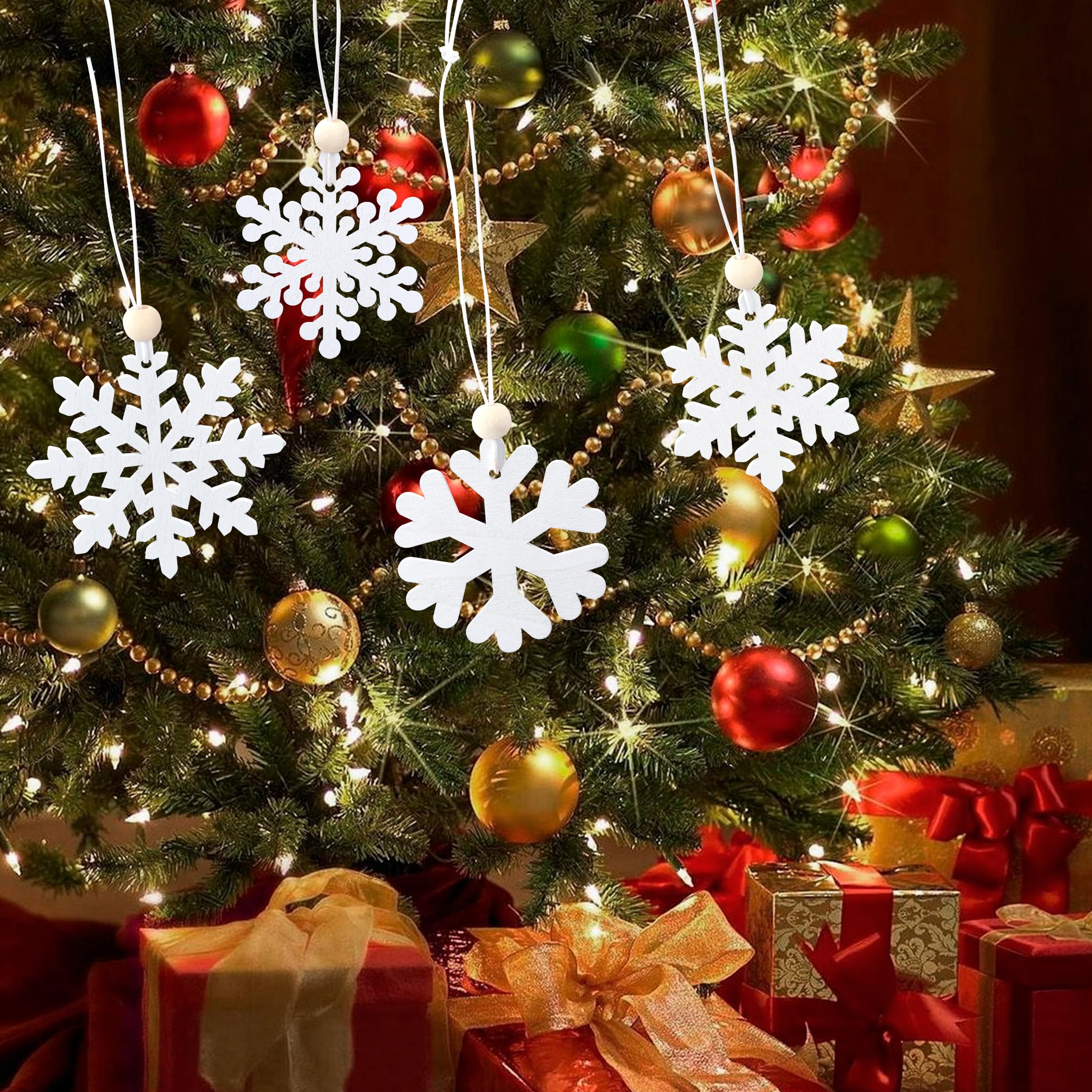 152 Decorazioni Natalizie In Legno A Forma Di Fiocchi Di Neve – 3 Cm – Per Albero, Tavola, Regali E Fai Da Te
