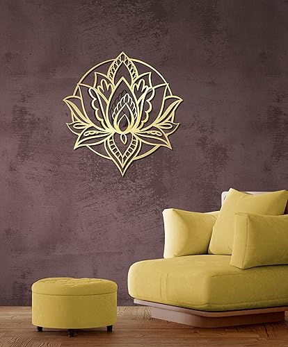 Miniatura 5 de Arte de pared y decoración de mandala de metal, regalos de arte de metal de Manadala floral con tonos brillantes o mate, decoración de pared de