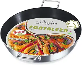 Paellera 45 cm Alumínio Fortaleza Preto Interno/Fosco Externo