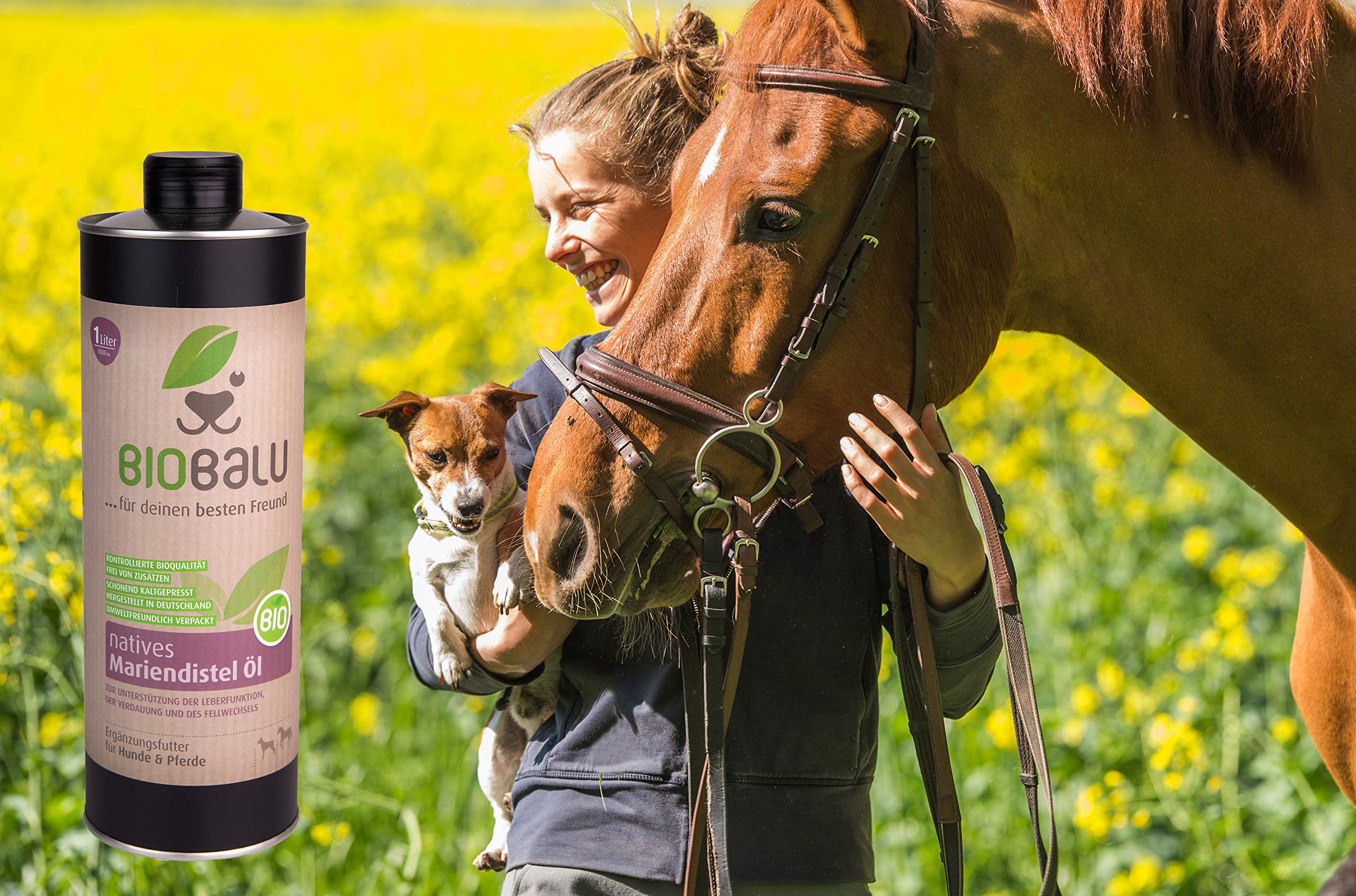 Bio Huile de Mariendistel pour Chiens et Chevaux