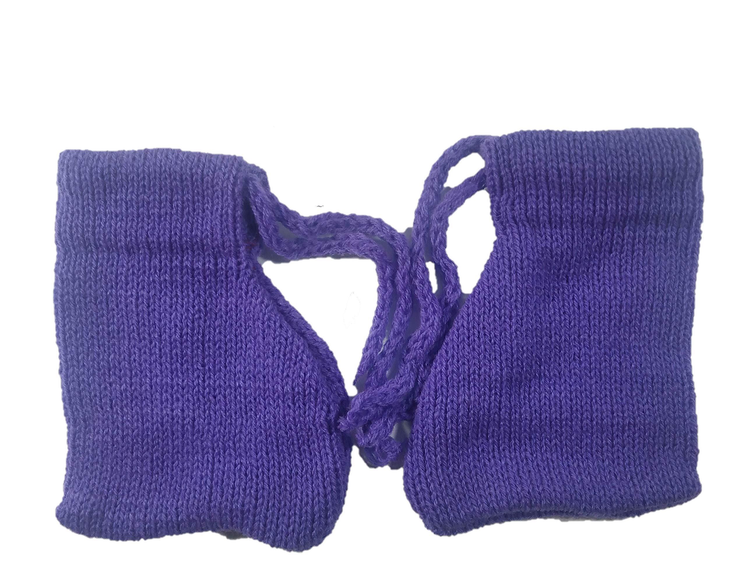 Born Baby Woolen Knitted Sweater Set (3 Piece - 1 Sweater, 1 Cap, 1 Pair of Socks)| (Small 0-6 Months, Large 6-18 Months) (Lavender, Small) 3