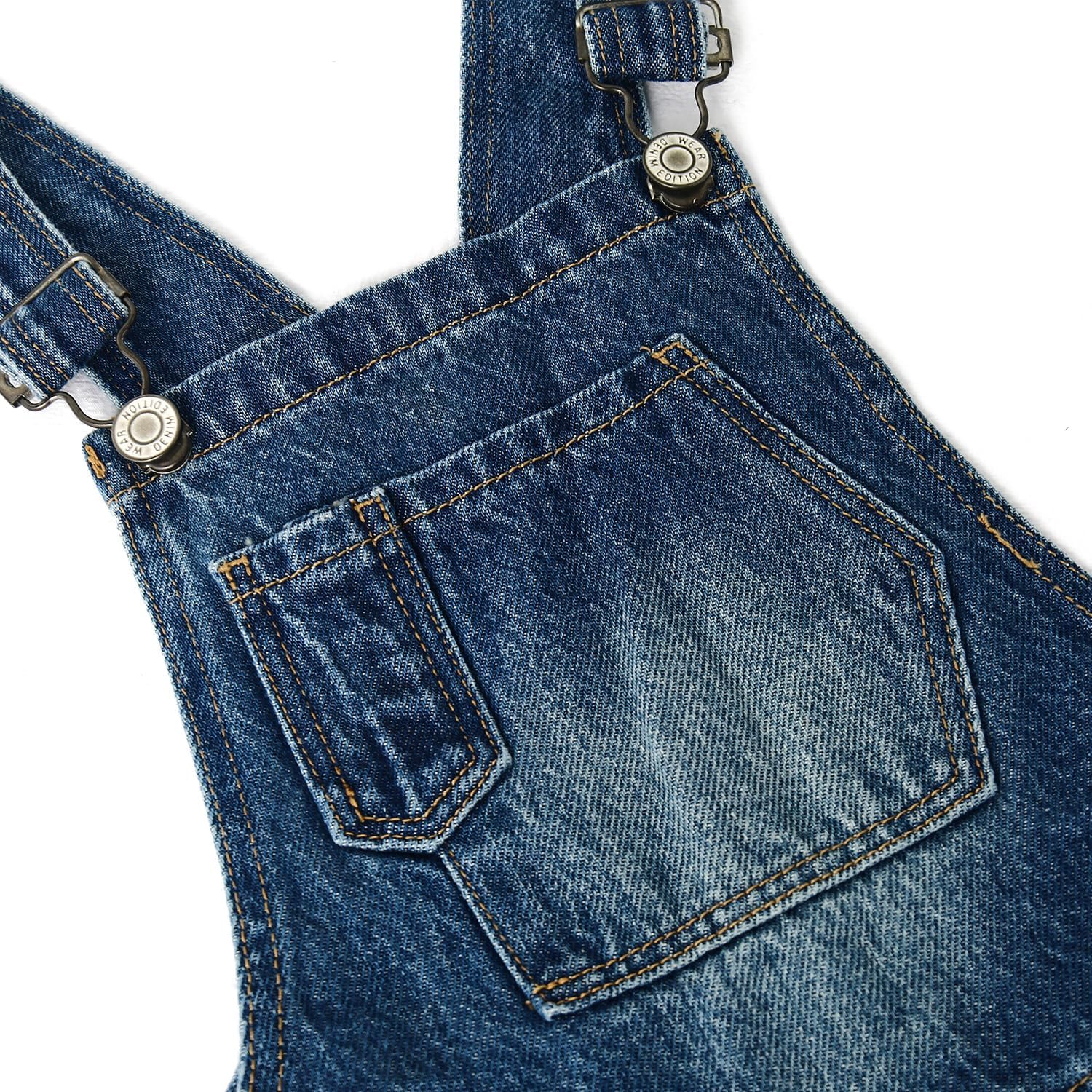 KIDSCOOL SPACE Girls’ Denim Overalls, Wide Leg Jean Dungaree Pants - Image 5