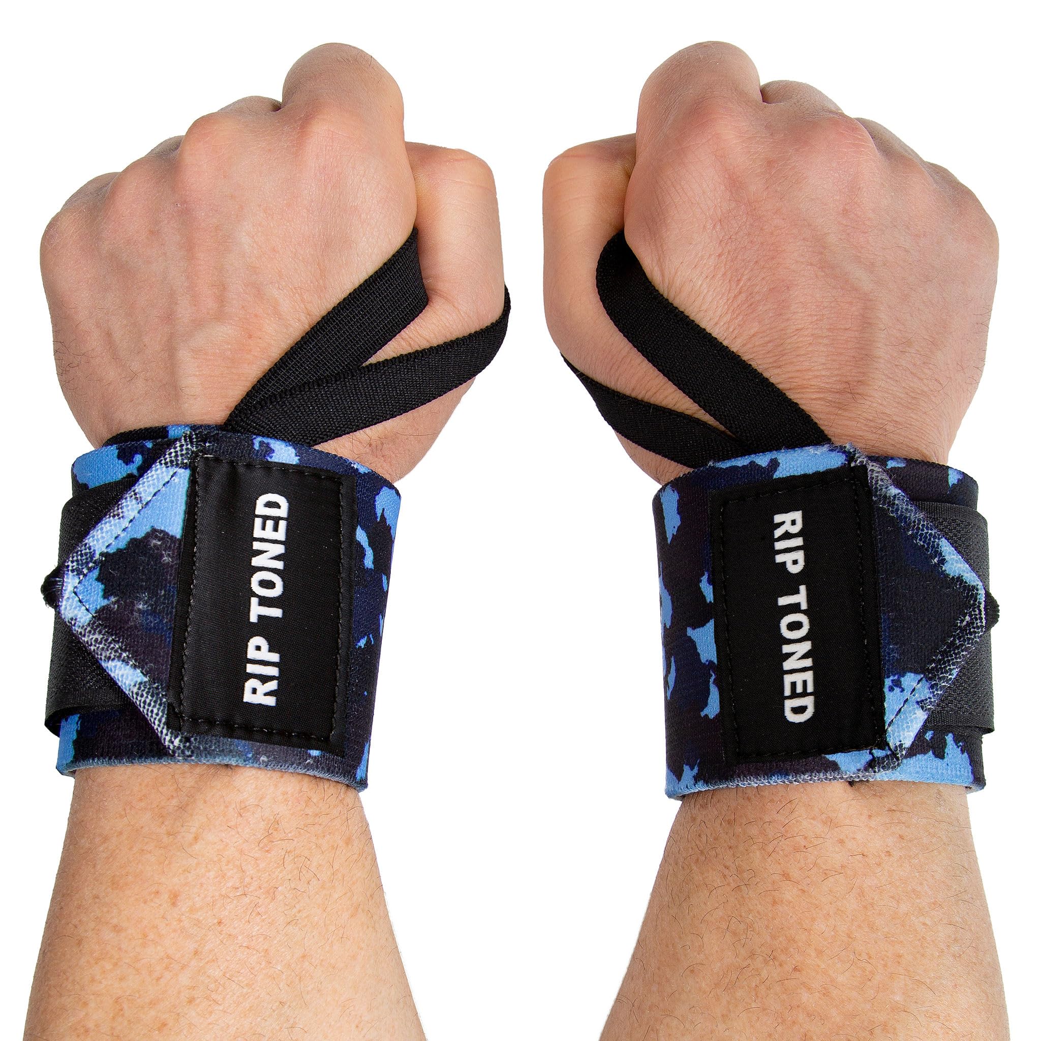 Rip Toned 18” Wrist Wraps - Wrist Straps for Weightlifting - Lift Better, Protect Wrist Pain - Adjustable, Durable, Machine Washable - Wrist Brace for Weightlifting - USPA Endorsed for Men & Women