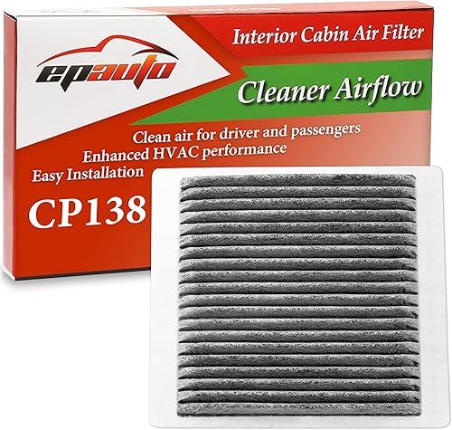 EPAuto CP138 (CF10138) Filtro de aire de cabina con repuesto de carbón activado para Toyota Highlander (2001-2007), Lexus IS300 (2001-2005), RX300