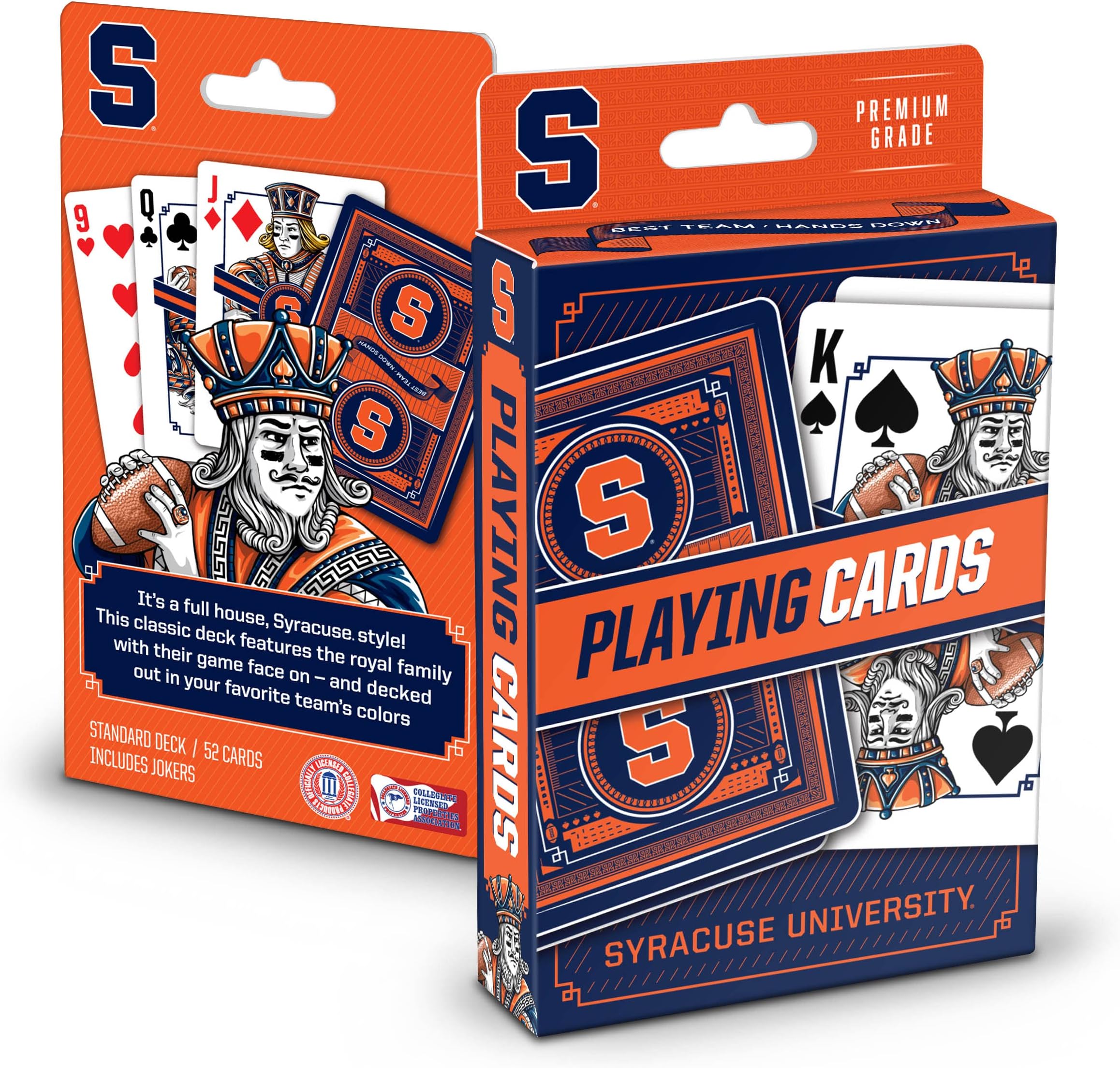 NCAA Officially-Licensed Playing Cards - Original Artwork on All face Cards and Jokers - Team’s Official Colors - Quality Linen Texture - Designed in The USA