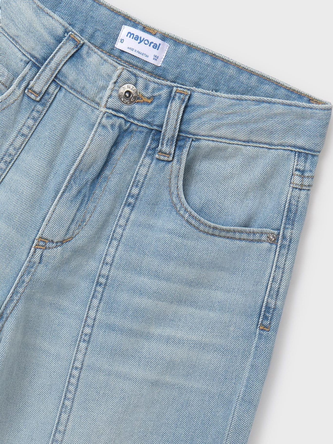 Mayoral Pantalone Lungo Jeans Wide Le per Bambine e Ragazze Chiaro 18 Anni (167-172cm)