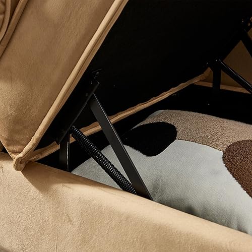 Miniatura 8 de Sofá moderno de 60.6 pulgadas para interiores, tapizado de terciopelo con 1 almohada, sofá tapizado con patas de metal dorado para apartamentos