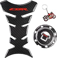 Vista 3 de Aspecto de carbono real, tapa de tanque de gasolina de combustible, almohadilla protectora, calcomanías de almohadilla de tanque, protector