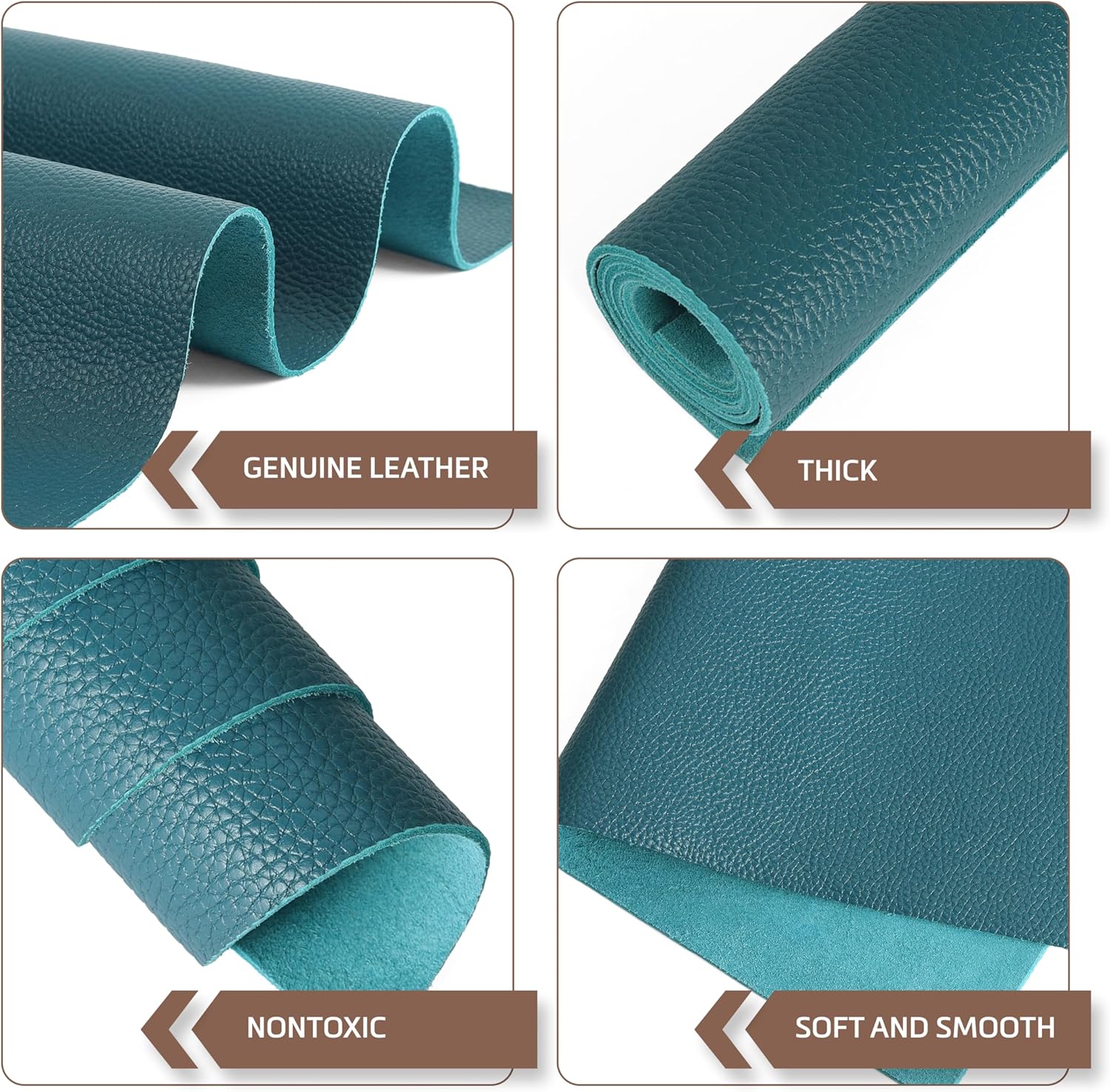 Shkira 24''X12'' Genuine Blue Dotted Leather Sheets for Hobby Workshops - Tooling Square - 2.0MM Thick Genuine Top Full Grain Oil Tan - Thick Leather Pieces
