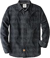 Dubinik Men's 6 oz Flannel Plaid Button Down Long Sleeve Shirt - 100% Cotton Casual Soft Warm Breathable