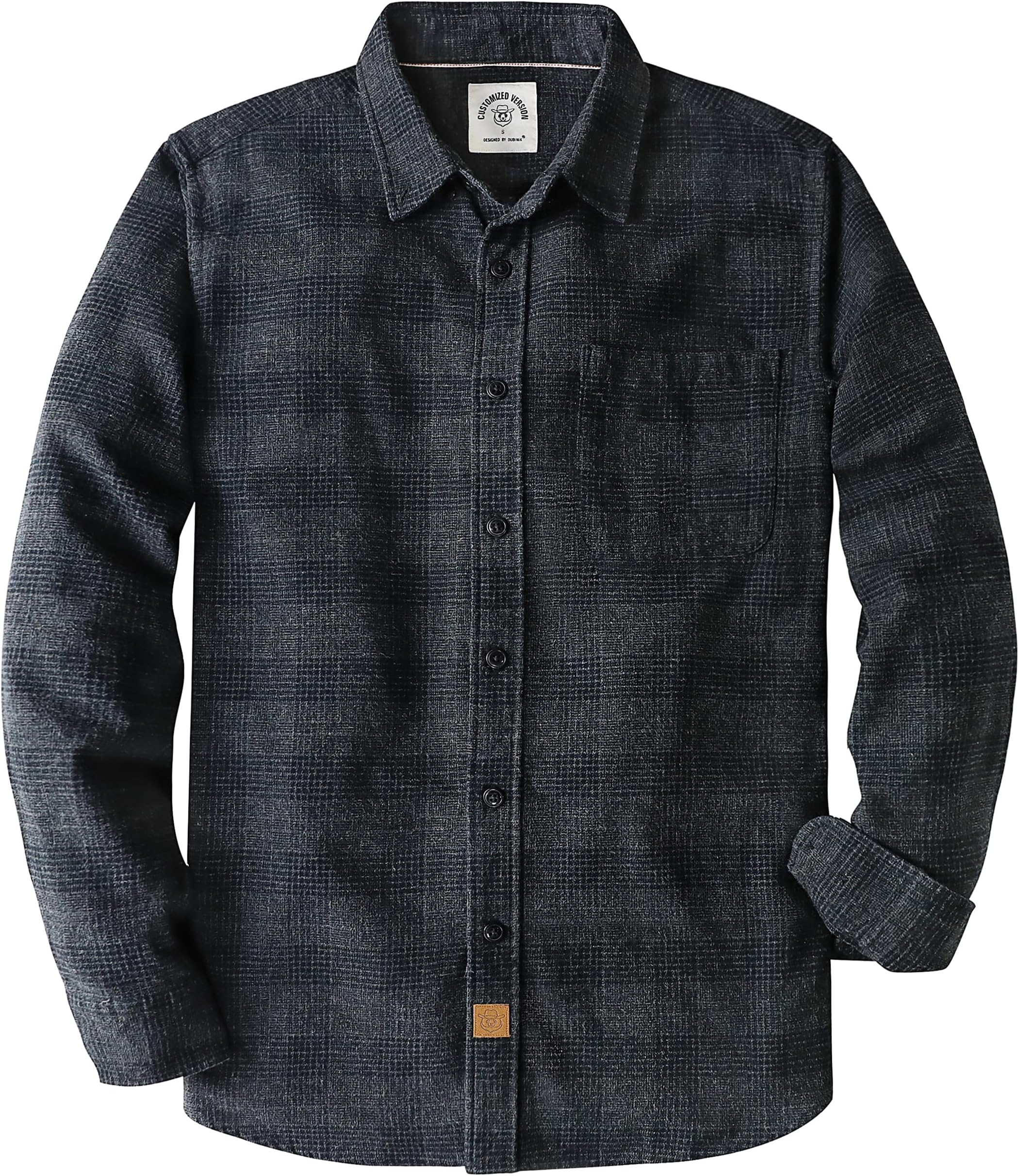 Men's Flannel Shirt Men's Checked Western Cowboy Vintage Long Sleeve Poppers Cotton Casual Shirts